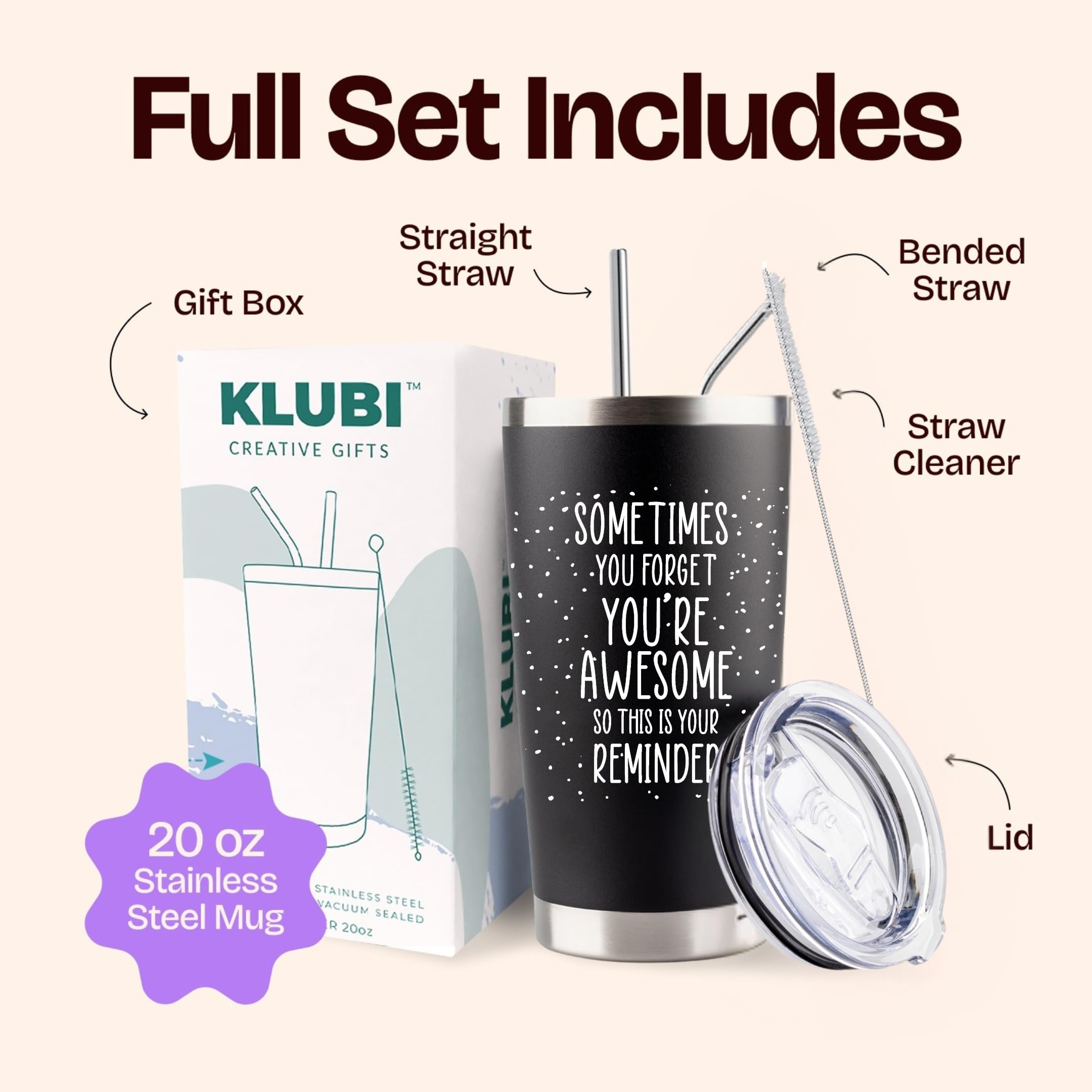 Birthday Gifts for Women Friendship - Purple Gifts for Women Coffee Mug 14oz Sometimes You Forget You're Awesome Unique Gift Idea for Older Women Over 50, 60, Inspirational Cup for Mom, Her