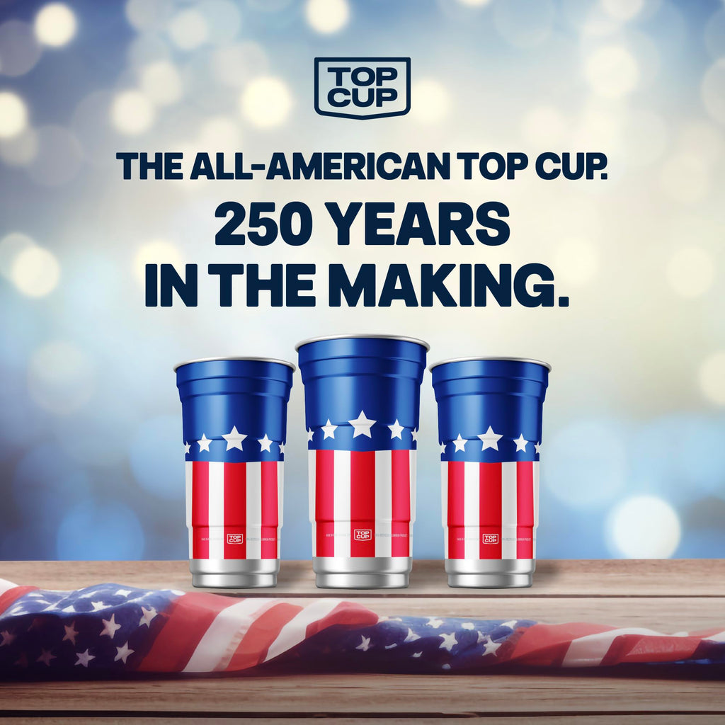 Top Cup America's 250th Birthday 20 oz Reusable Aluminum Party Cups 20 Count | Durable, Reusable & Recyclable, Made in USA