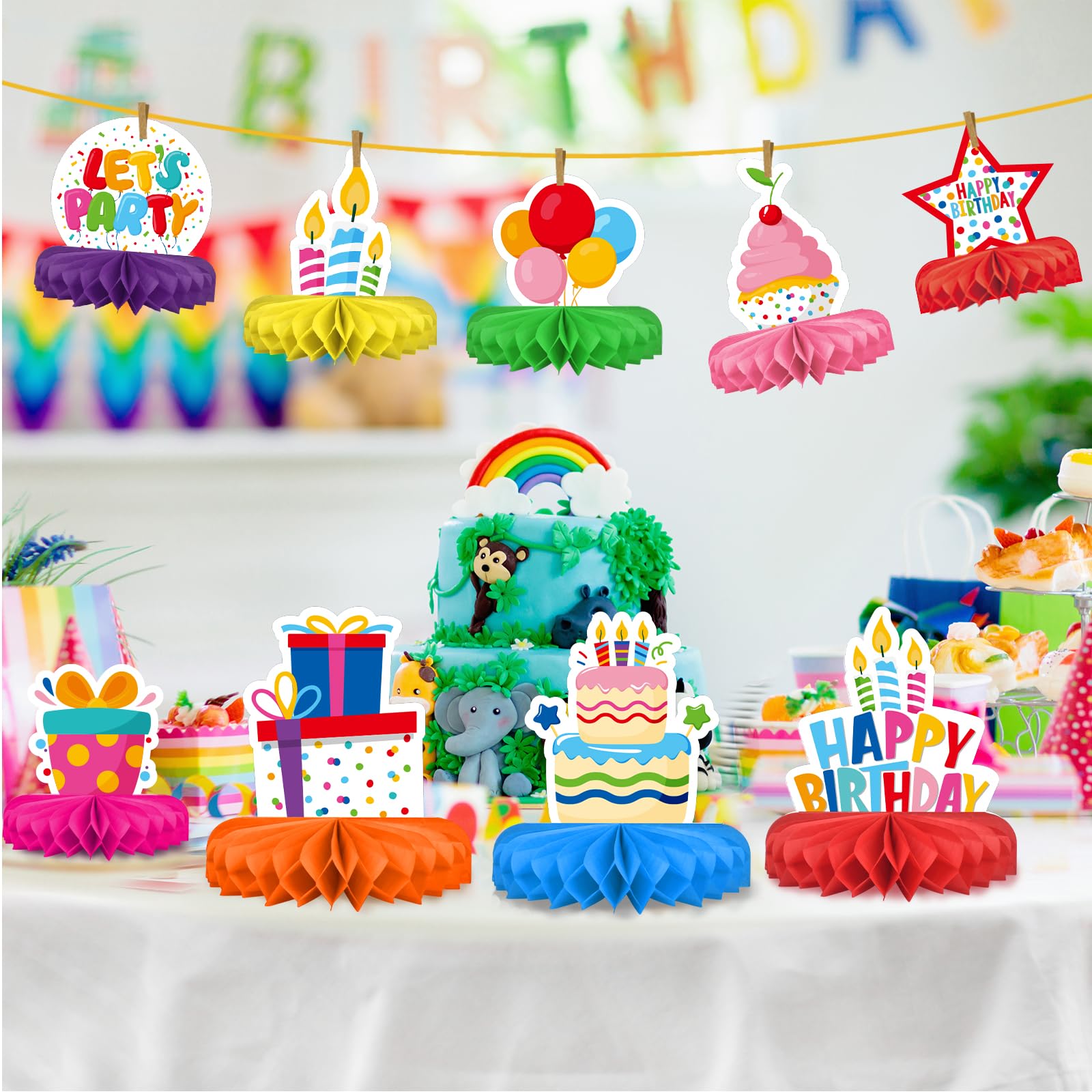 St Patrick's Day Decorations Set - St Patricks Day Honeycomb Centerpieces & Shamrock Beer Table Toppers, for Irish Classroom & St. Patrick's Day Party Supplies