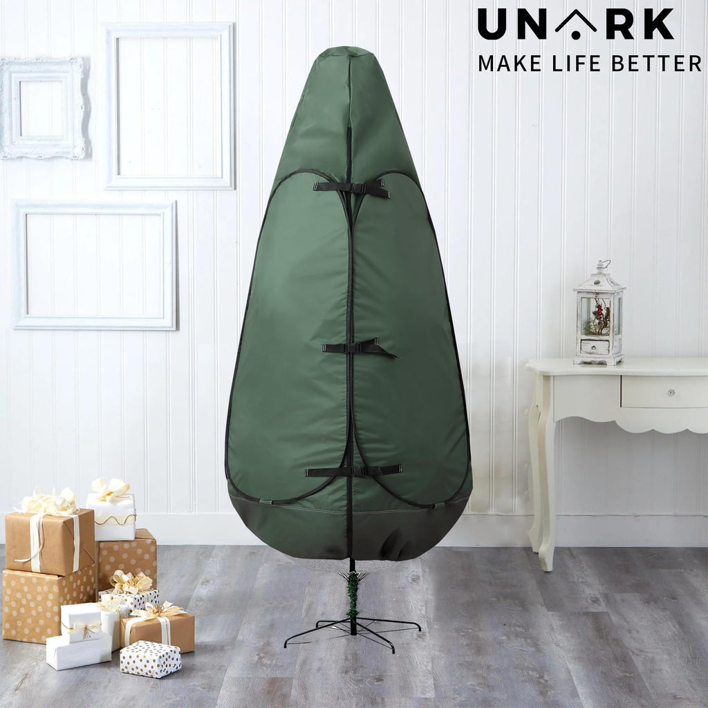 Upright Christmas Tree Storage Bag 7.5 Ft, Artificial Christmas Tree Storage Bag 6.5ft, Christmas Tree Cover for Upright Storage Fit 6 Ft / 6.5 Ft / 7 Ft / 7.5 Gray