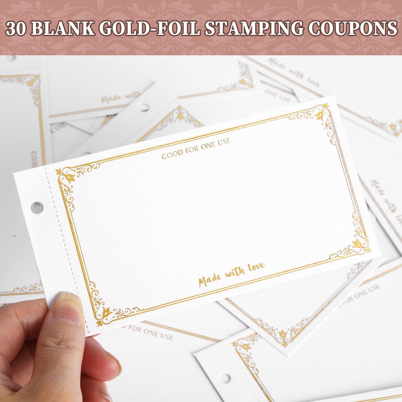 Love Coupons for Him – 30 Blank Personalized Coupons | Romantic Valentines Gifts for Him, Thoughtful Valentines Day Gifts for Husband, Cute Vday Gift for Boyfriend (Ruby Red)