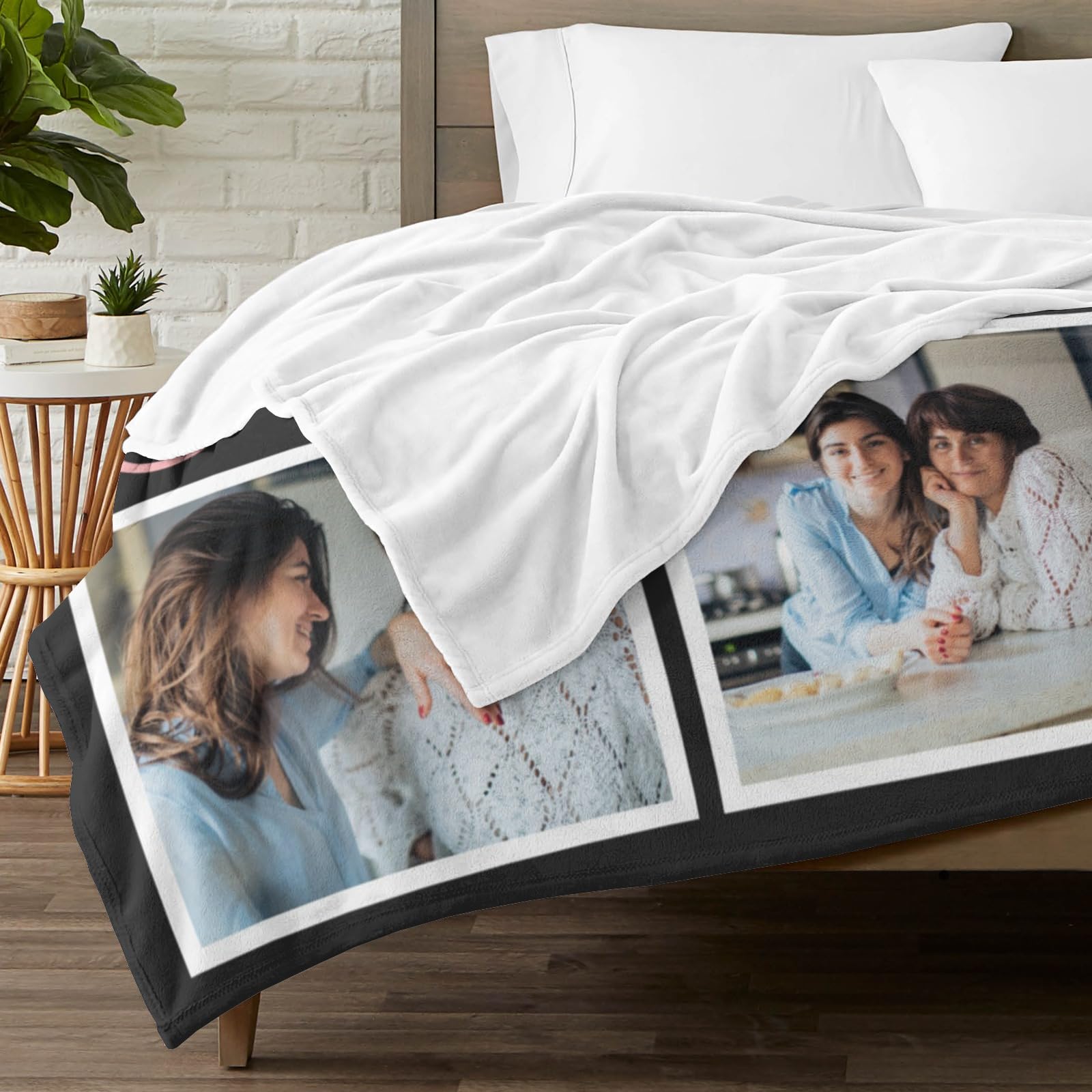 inkArts Custom Blanket Throws with Photos Text Personalized with Picture Customizable, Customize for Mom, Dad, Couple, Girlfriend, Boyfriend, Husband & Wife
