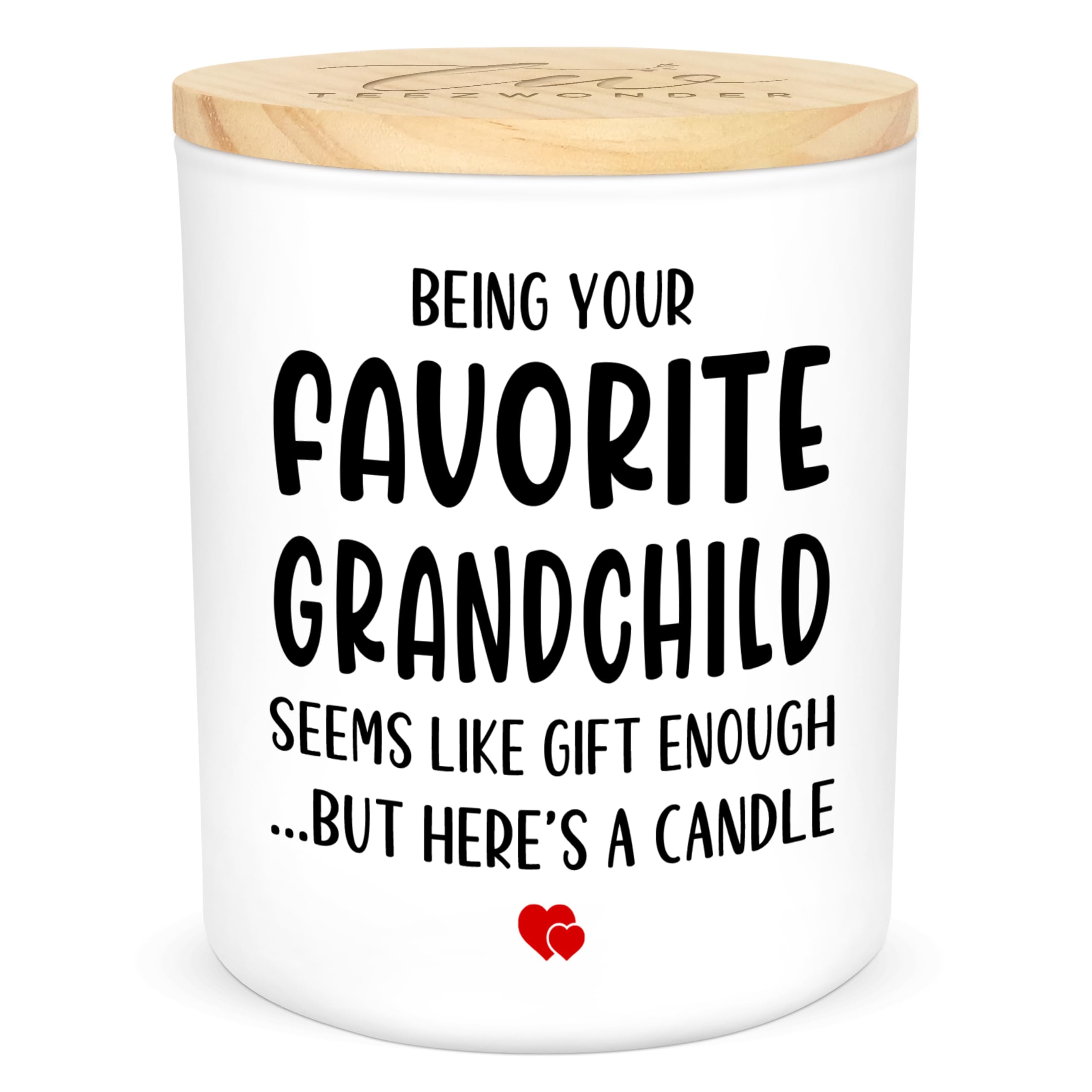 TEEZWONDER Mothers Day Gifts for Mom from Daughter Son - Favorite Child Vanilla Lavender Candle 10 oz - Dad Mom Birthday Gifts, Funny Gift for Grandma Grandpa, Scented Candles for Men Women