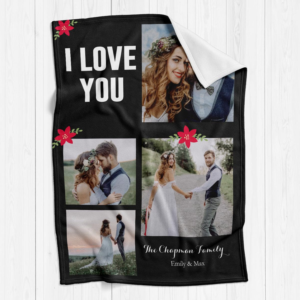 inkArts Custom Blanket Throws with Photos Text Personalized with Picture Customizable, Customize for Mom, Dad, Couple, Girlfriend, Boyfriend, Husband & Wife
