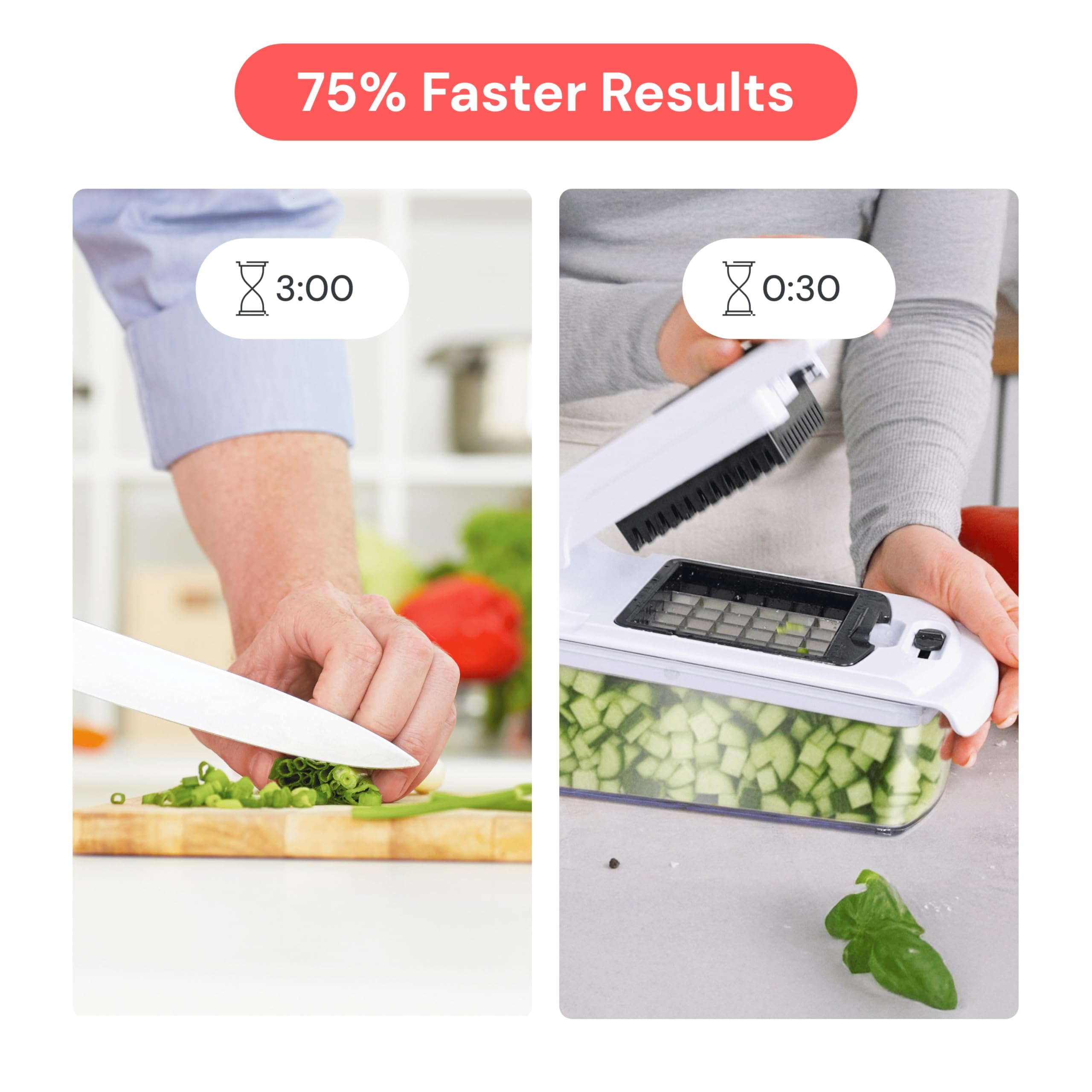 Fullstar The Original Pro Chopper - Vegetable Chopper and Spiralizer, Food Chopper with Container, Fruit Slicer, Kitchen Gadgets & Gifts, Home Essentials (4 in 1, White)