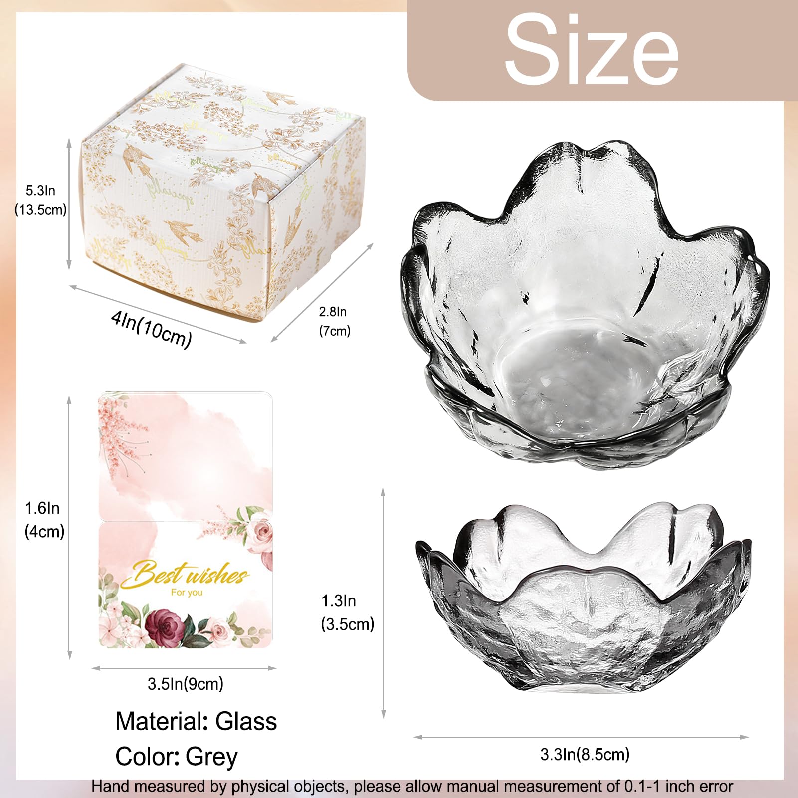 Purple Flower Jewelry Dish Glass Ring Holder Dish Jewelry Tray Cute Vanity Organizer Aesthetic Nightstand Bathroom Room Decor Trinket Dish Mothers Day Friendship Christmas Birthday Gifts for Women