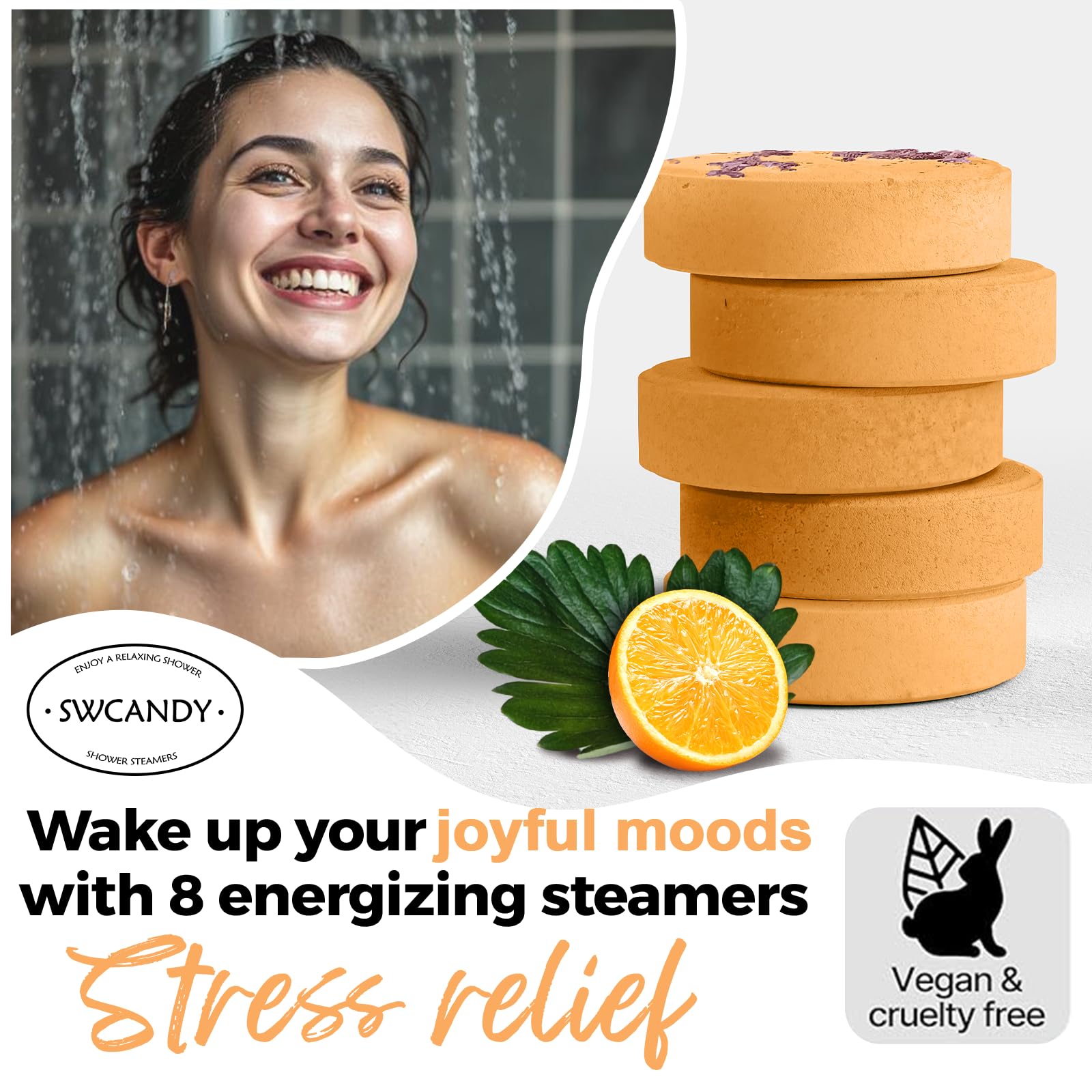 Shower Steamers Aromatherapy Birthday Gifts for Women - SWCANDY 8 Pcs Travel Essentials, Hotel Shower Spa Holidays Mom Wife Grandma Sister Her Self Care Relaxation with Natural Essential Oils Home