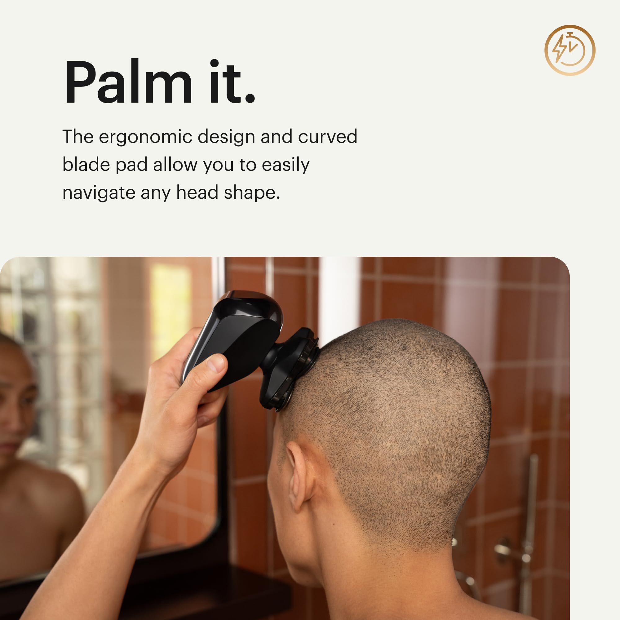 MANSCAPED® The Dome Shaver™ PRO Head Shaver for Bald Men – Five Rotary Blade Design with SkinSafe® & FlexAdjust Technology, Waterproof, USB-C & Wireless Charging Compatible with Travel Lock