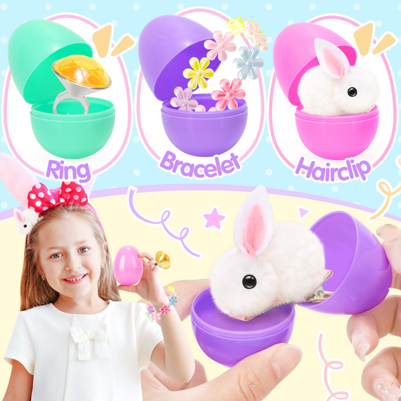 CatchCute Easter Plush Bunny Toys for Kids,Interactive Bunny with Sounds,Can Walk,Wag Tail and Twitch Nose with Remote Control Leash,Easter Eggs with Pull Back Cars,Easter Birthday Gift for Toddlers