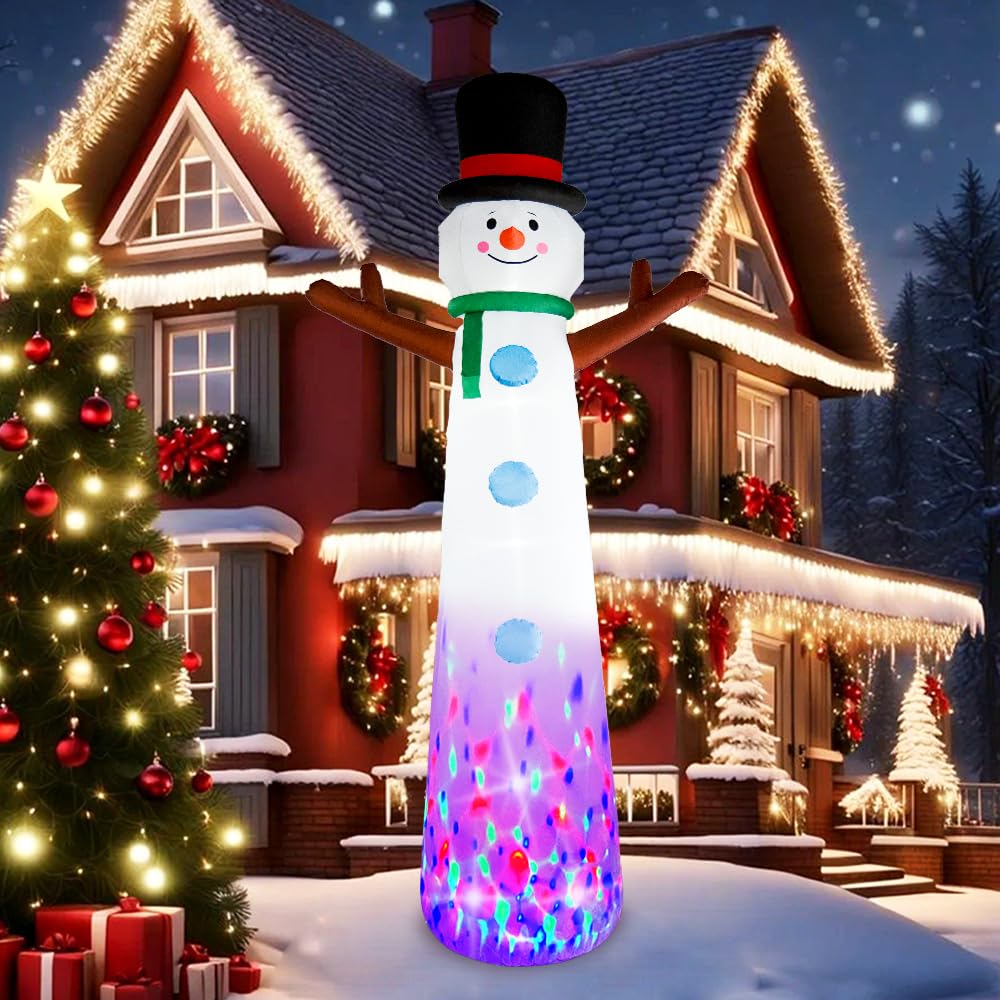 12ft Christmas Snowman Inflatable Outdoor Decoration Yard Decoration Built-in LED Lights for Christmas Holiday Party Indoor, Outdoor, Yard, and Lawn Decorations