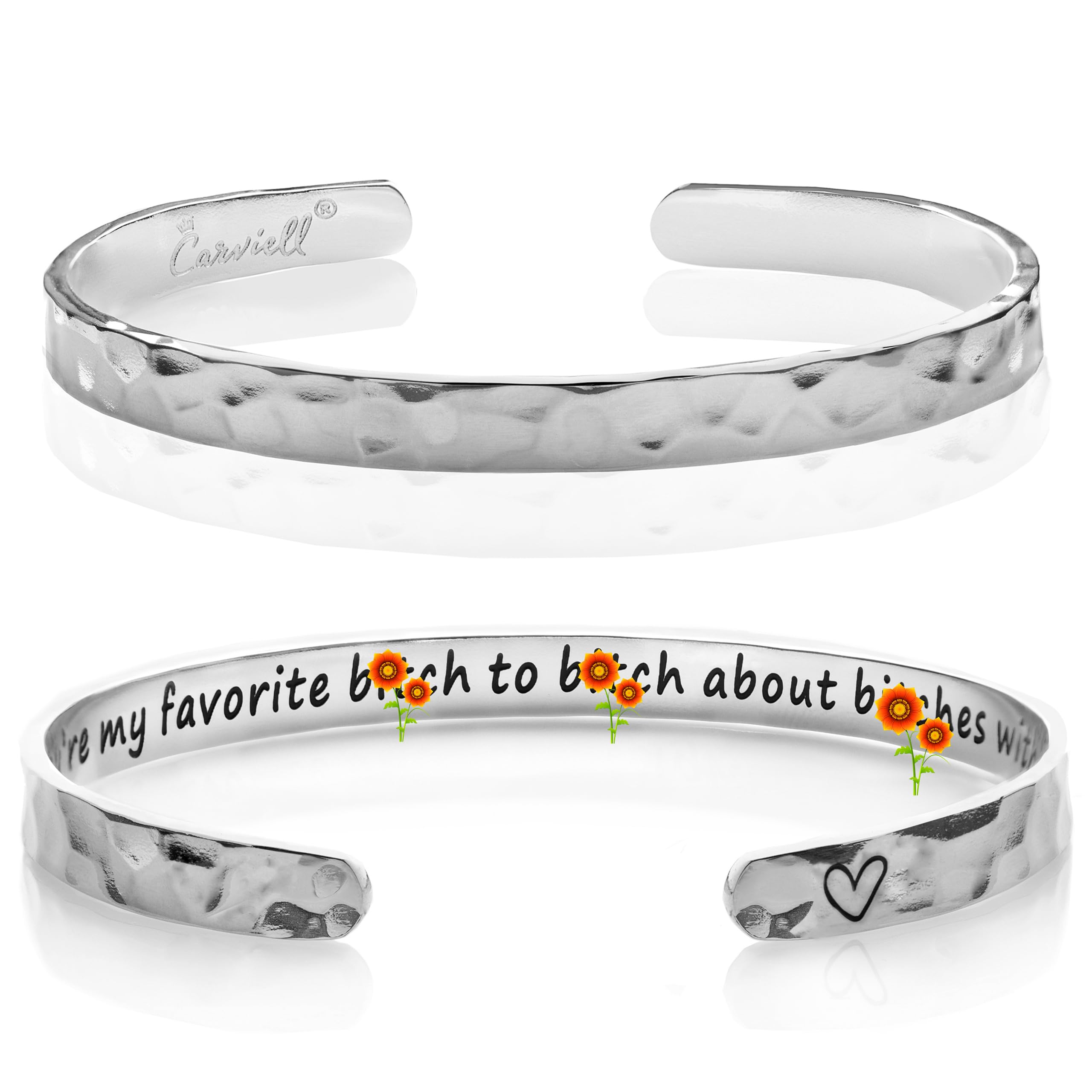 Carviell Bracelet - Gifts for Women – Inspirational, Friendship, Love, Mom, Daughter, Sister, Christian, Graduation, Memorial & Wedding Gifts – 100+ Phrases – Stainless Steel, Gift-Ready