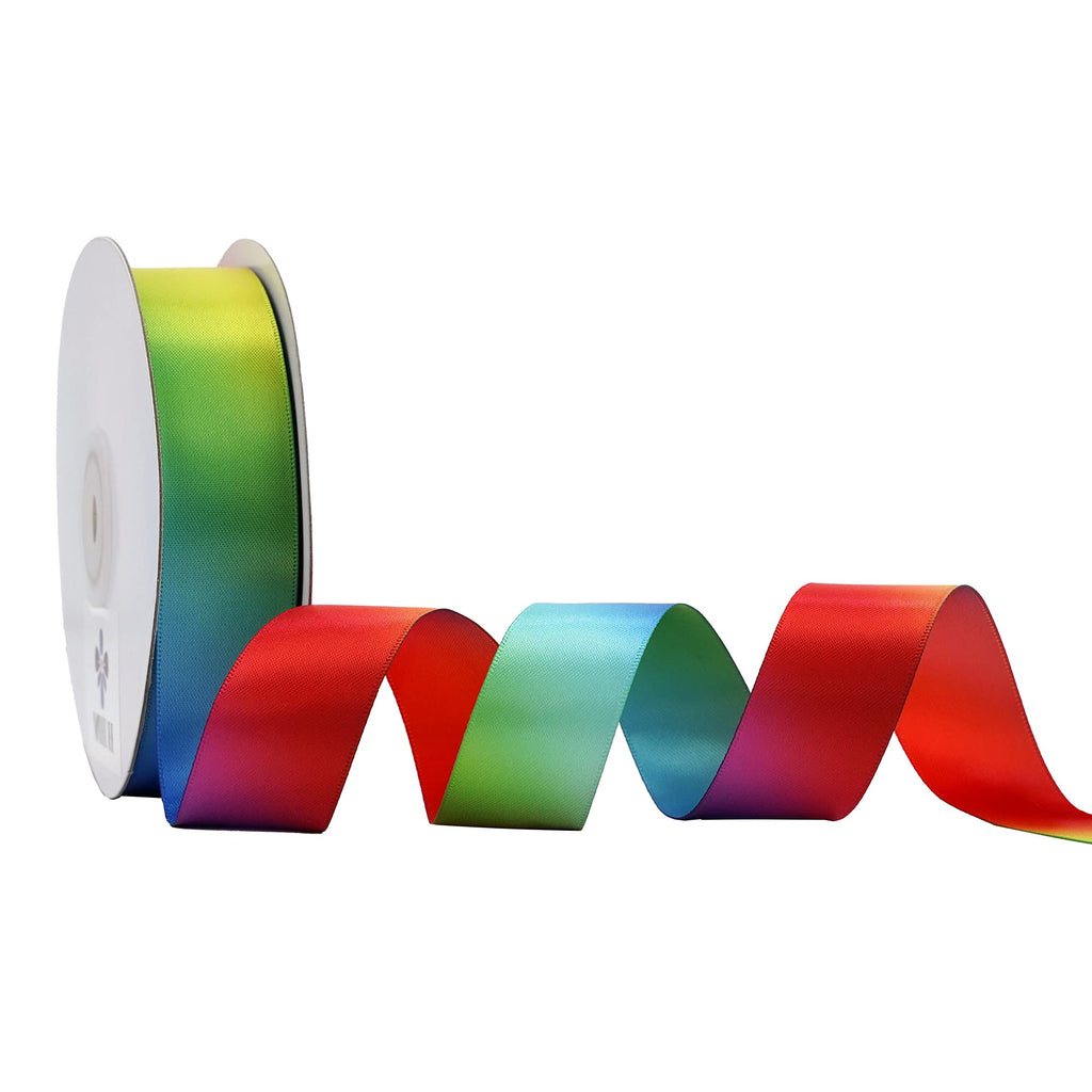 MEEDEE 3/8 Inch Satin Ribbon Set – 10 Rolls Rainbow Double Face Ribbon for Gift Wrapping, 5 Yards Each (Total 50 Yards), Decorative Ribbon for Presents & Party Favors