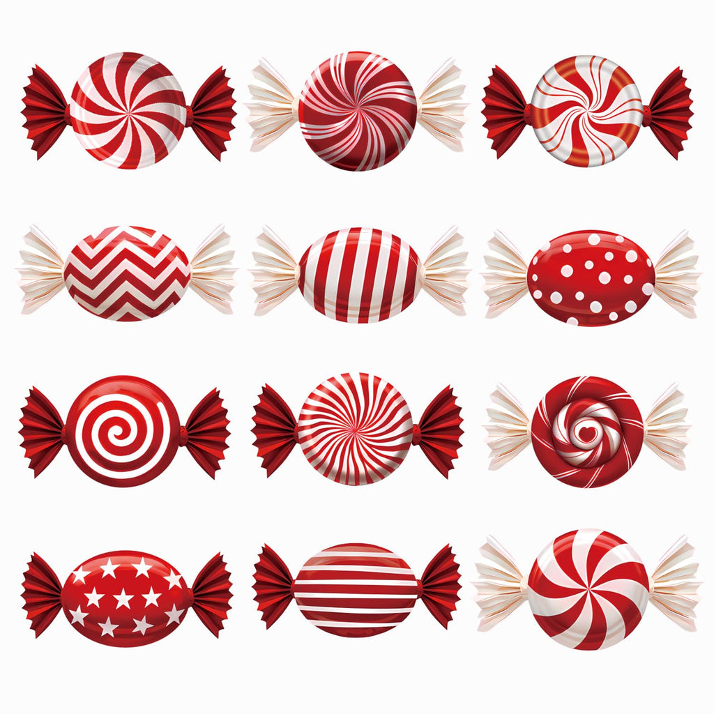 33" Christmas Decorations Outdoor Candy Christmas Decorations, 2ct Large Tall Outdoor Stake Signs 4 Interlocking PP Panels with H-Brackets Fiberglass Rods for Lawn Pathway Xmas Party