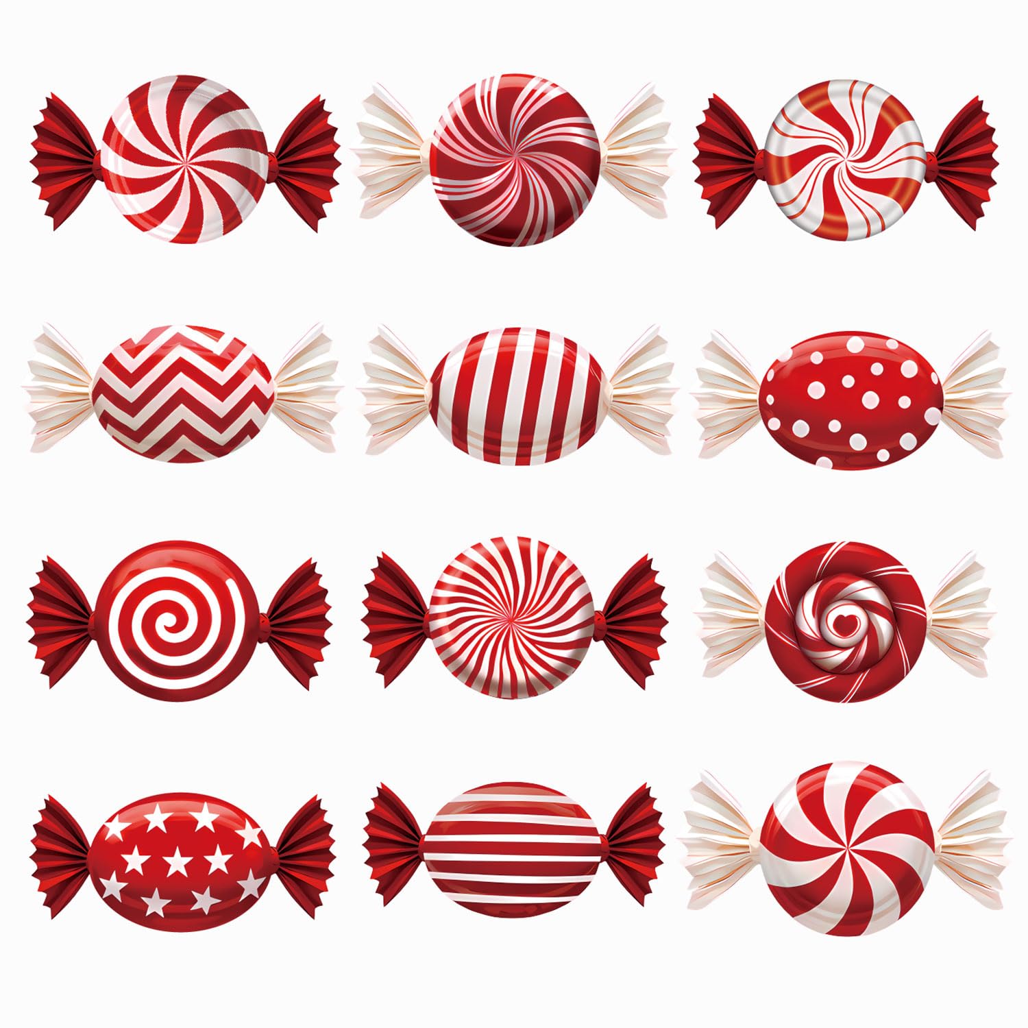 33" Christmas Decorations Outdoor Candy Christmas Decorations, 2ct Large Tall Outdoor Stake Signs 4 Interlocking PP Panels with H-Brackets Fiberglass Rods for Lawn Pathway Xmas Party