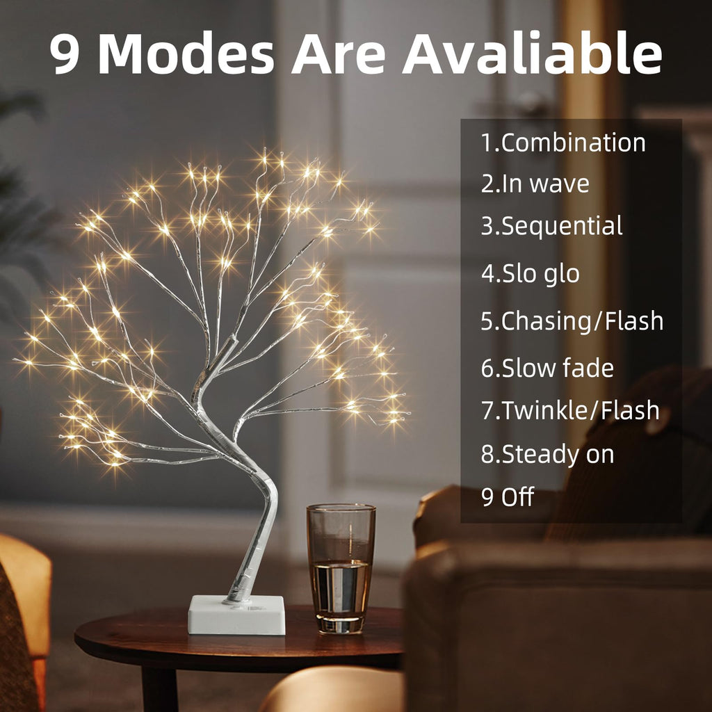 PEIDUO Home Decor, 2FT Birch Tree with LED Lights, Warm White Light up Tree Lamp, Artificial Trees for Home Table Inside, Battery Powered, Timer (2PK)