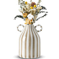 LCCCK Red and White Ceramic Vase, Mid Century Modern Striped Small Vases for Flower&Pampas Grass Centerpiece, Red White Checkered Vase for Dining Table Kitchen Tabletop Minimalist Decorative