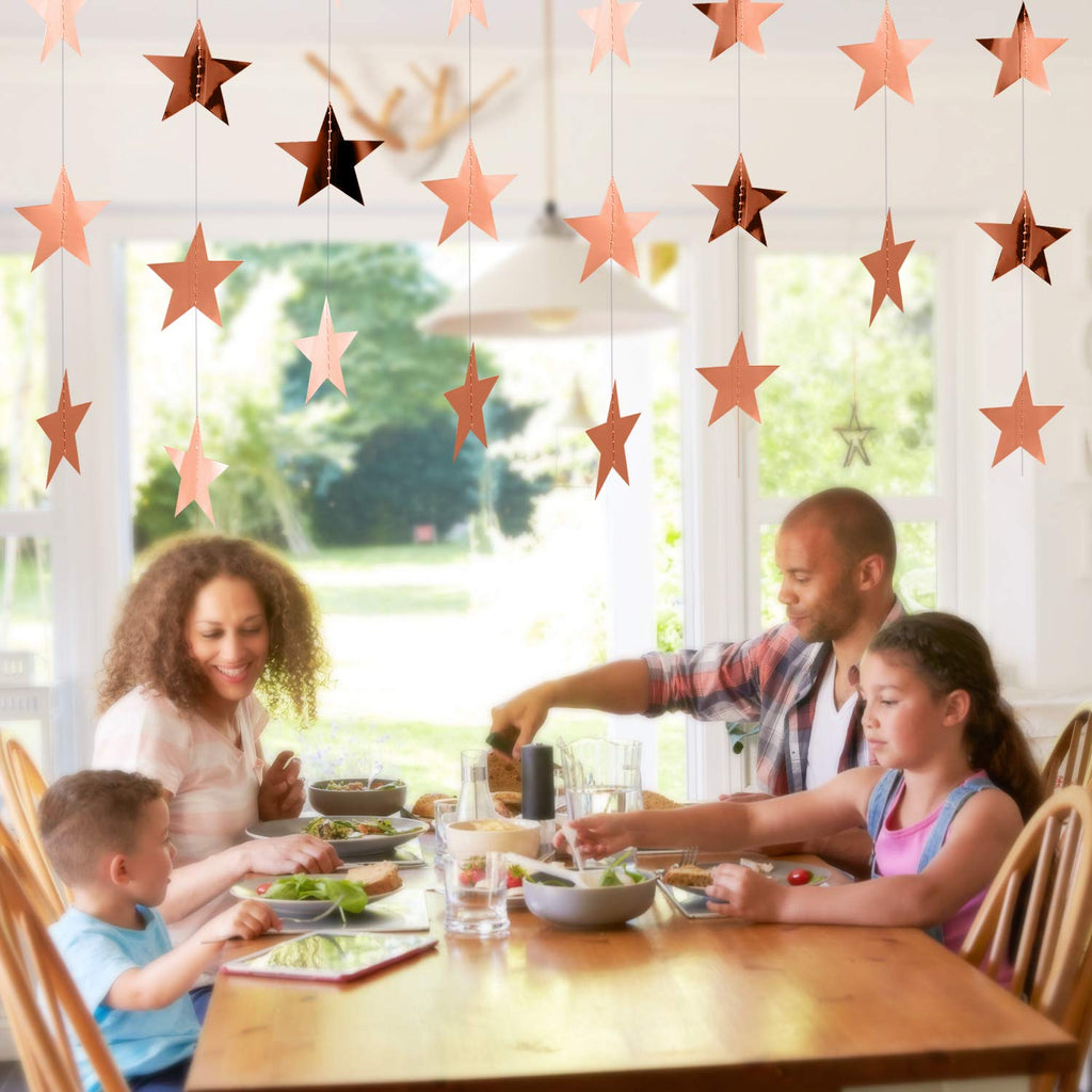 Patelai Glitter Star Garland Banner 2026 Graduation Decor 130 Feet Star Hanging Banner Twinkle Backdrop for Party Birthday Classroom Wedding Supplies(Gold)