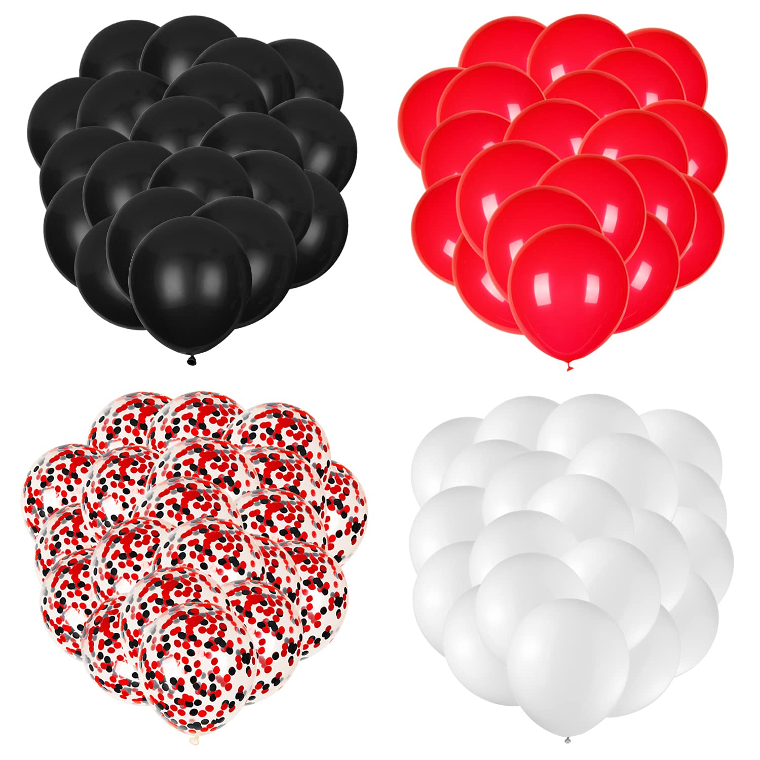 JOYYPOP 80 PCS Red White and Blue Balloons 12 Inch Patriotic Balloons with Confetti Balloons for 4th of July Decorations Independence Day 250 Anniversary Birthday Party Supplies