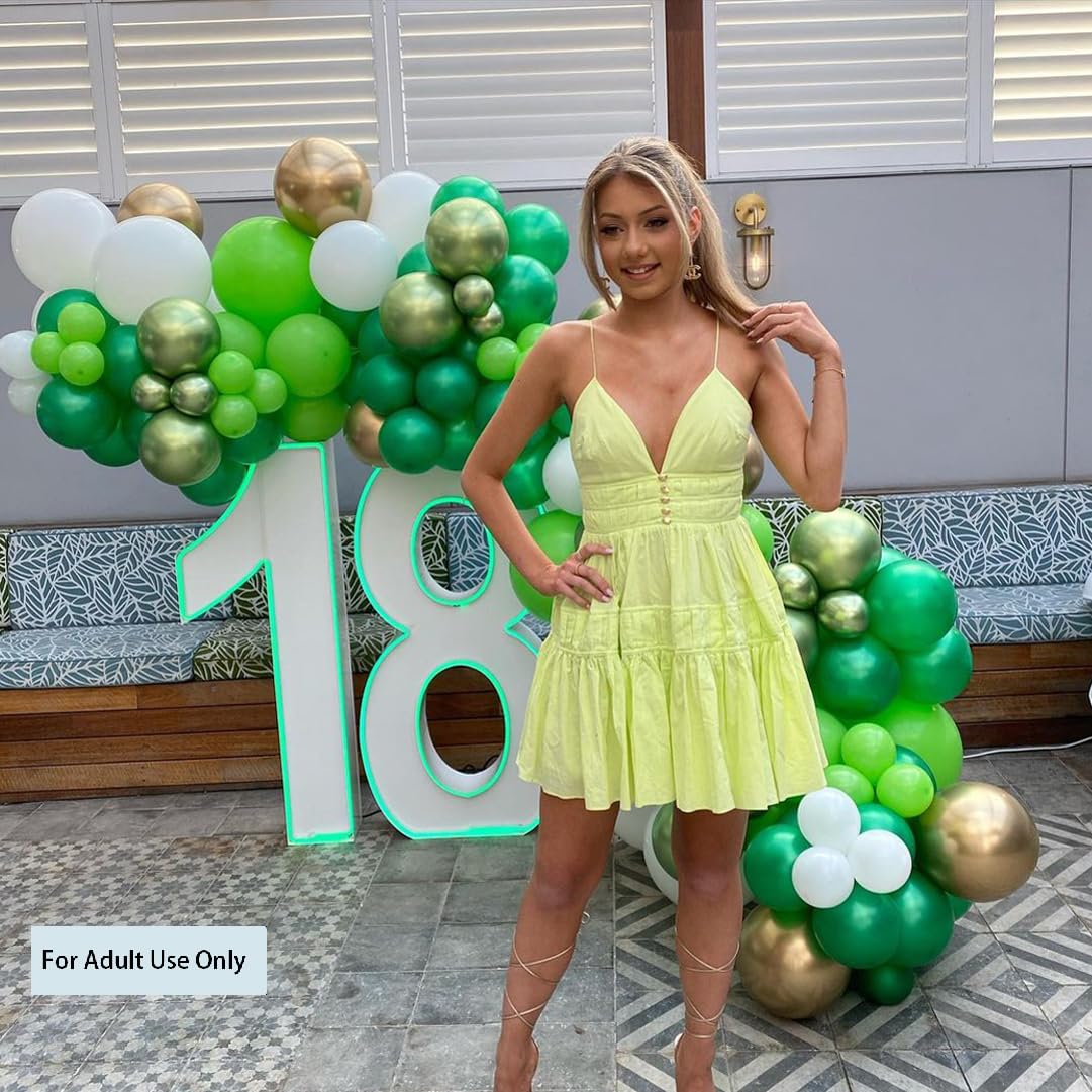 Green Balloons Dark Green Balloon Set, 50 Pcs 12 inch Different Shades Emerald Green Lime Green Confetti Latex Balloons For Jungle Safari Party Supplies St. Patrick's Day Decoration