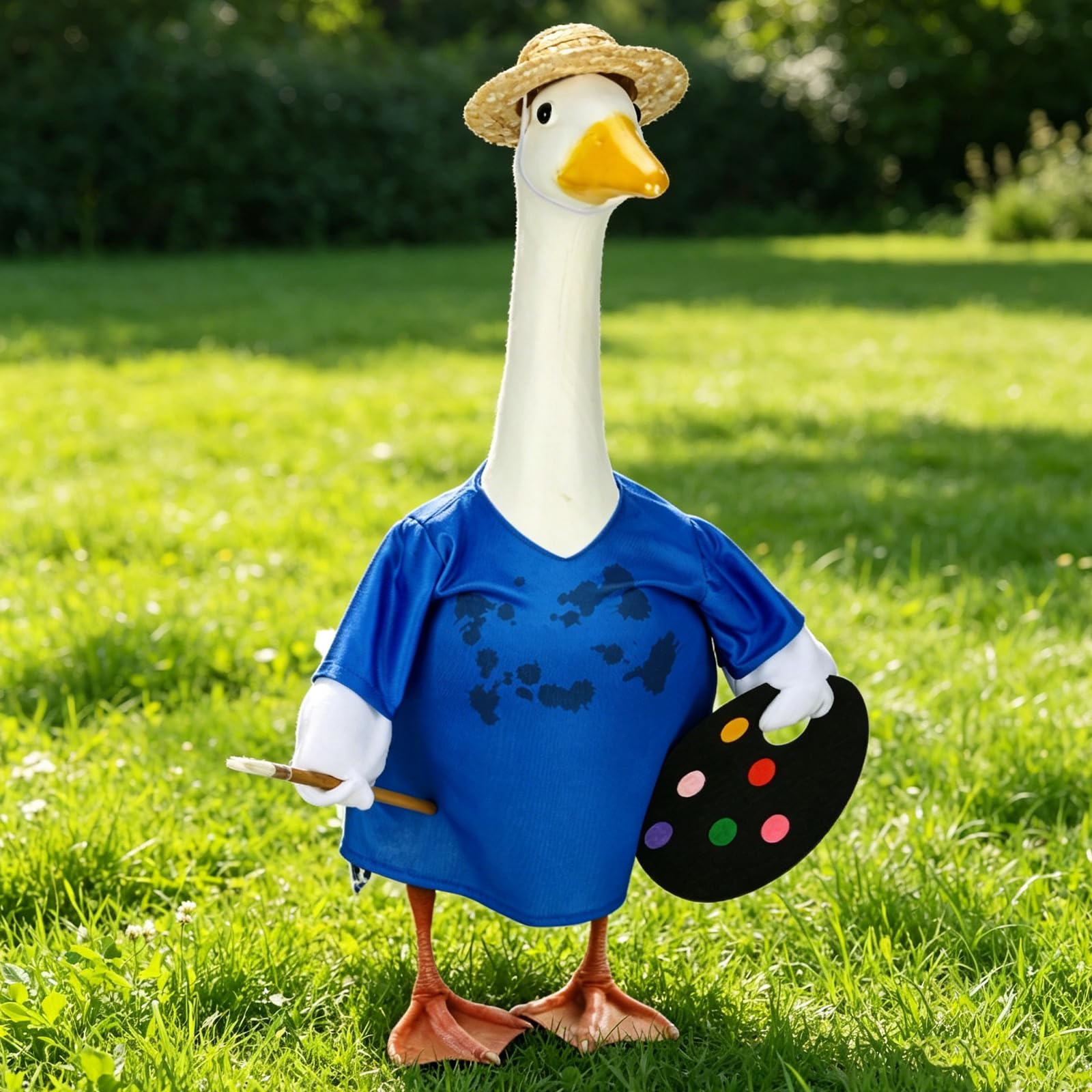 Suzile Fall Maple Porch Goose Outfit Autumn Goose Clothes for 23 Inch Cement or Plastic Geese Costume for Yard Lawn Outdoor Garden Patio Concrete Duck Statue Dress Thanksgiving Party Holiday Decor