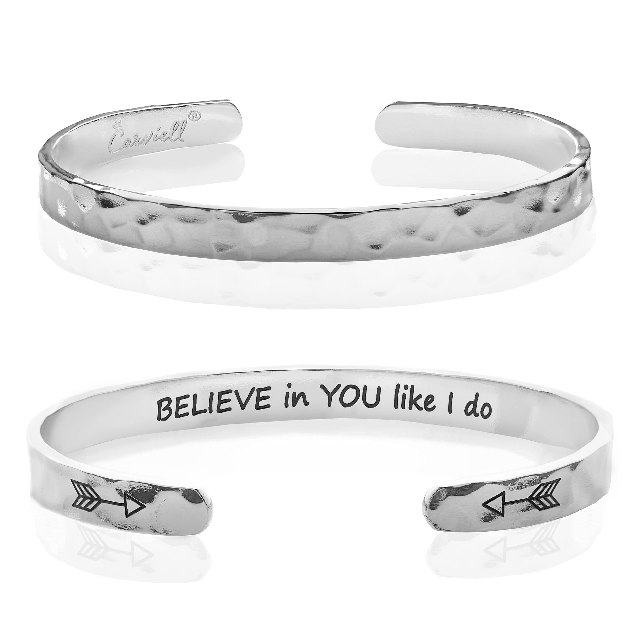 Carviell Bracelet - Gifts for Women – Inspirational, Friendship, Love, Mom, Daughter, Sister, Christian, Graduation, Memorial & Wedding Gifts – 100+ Phrases – Stainless Steel, Gift-Ready
