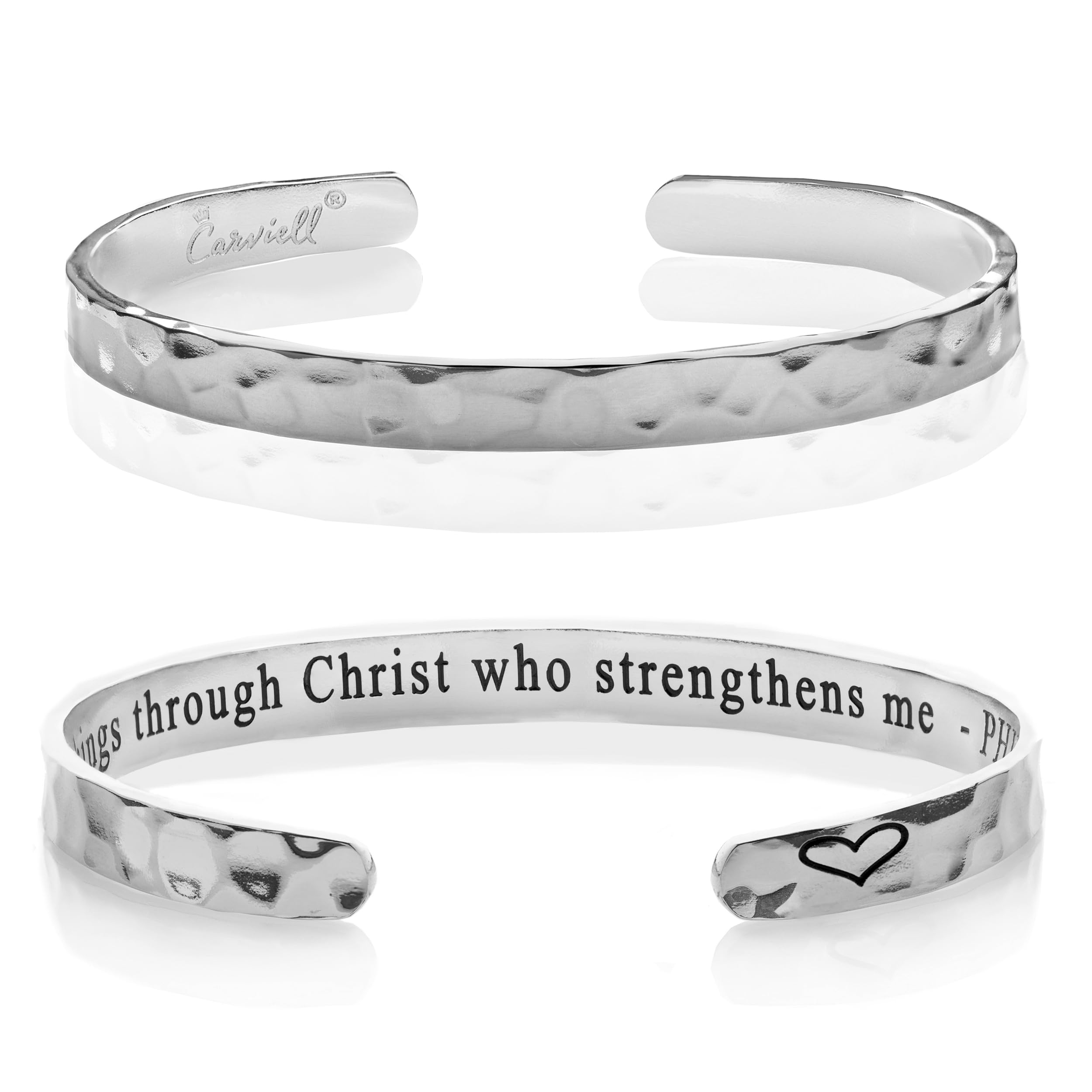 Carviell Bracelet - Gifts for Women – Inspirational, Friendship, Love, Mom, Daughter, Sister, Christian, Graduation, Memorial & Wedding Gifts – 100+ Phrases – Stainless Steel, Gift-Ready