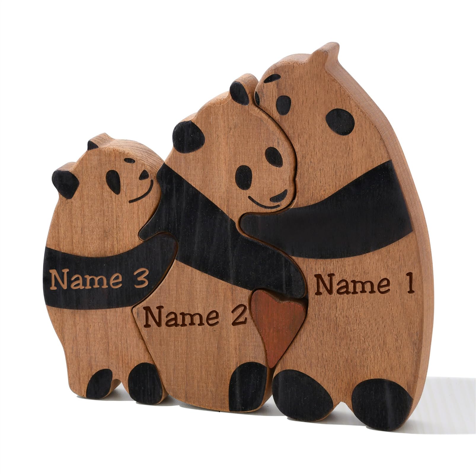 Personalized Family Name Puzzle with 2-8 Names Custom Wooden Bear Puzzle with Names Customized Wooden Puzzle Gifts for Christmas (Bear)