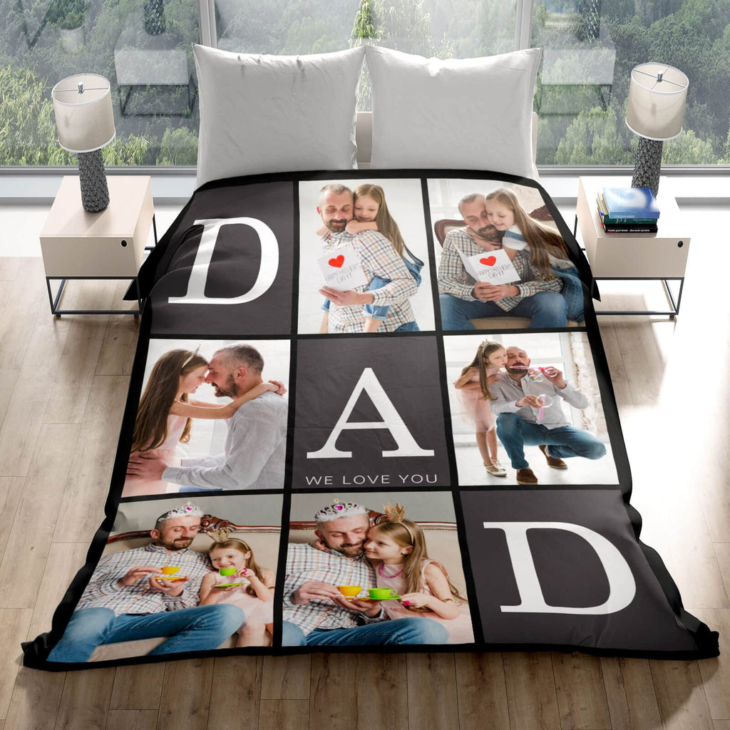 inkArts Custom Blanket Throws with Photos Text Personalized with Picture Customizable, Customize for Mom, Dad, Couple, Girlfriend, Boyfriend, Husband & Wife