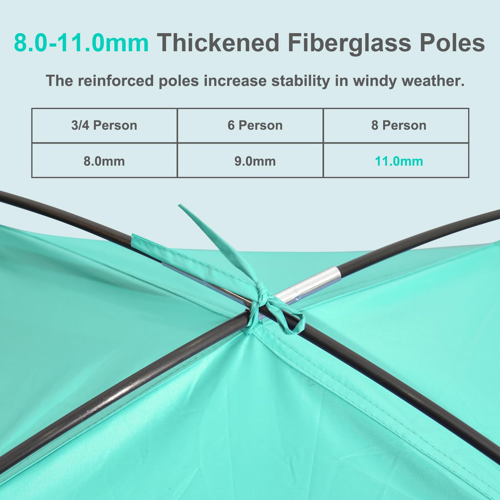 Gorich Beach Tent Sun Shelter for 3/4/6/8/10 Person with UPF 50＋ UV Protection, Lightweight & Easy Setup Beach Shade Canopy, Portable Beach Shade Tent Beach Cabana