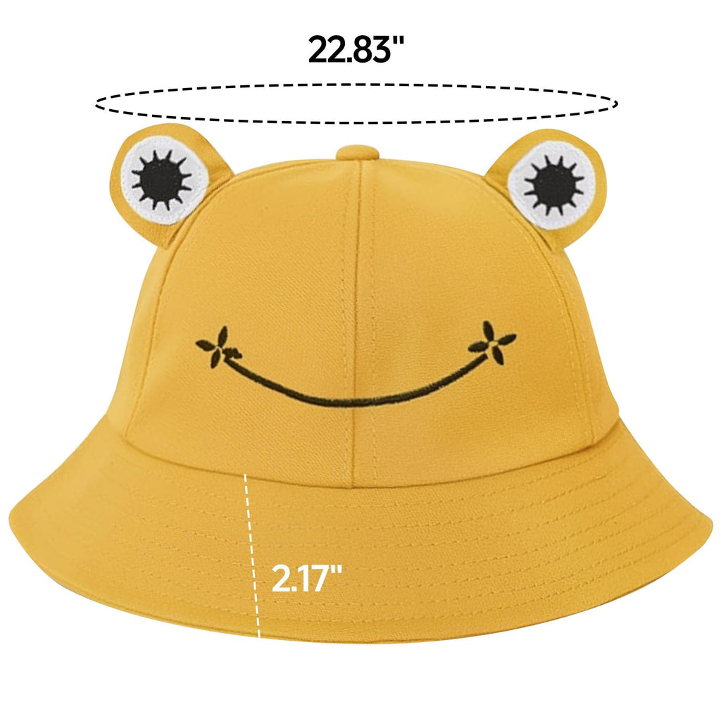 Sun Bucket Hats for Women & Men Beach Hat UV Protection Adjustable Summer Packable Cotton Frog Funny Fisfing Travel Cap