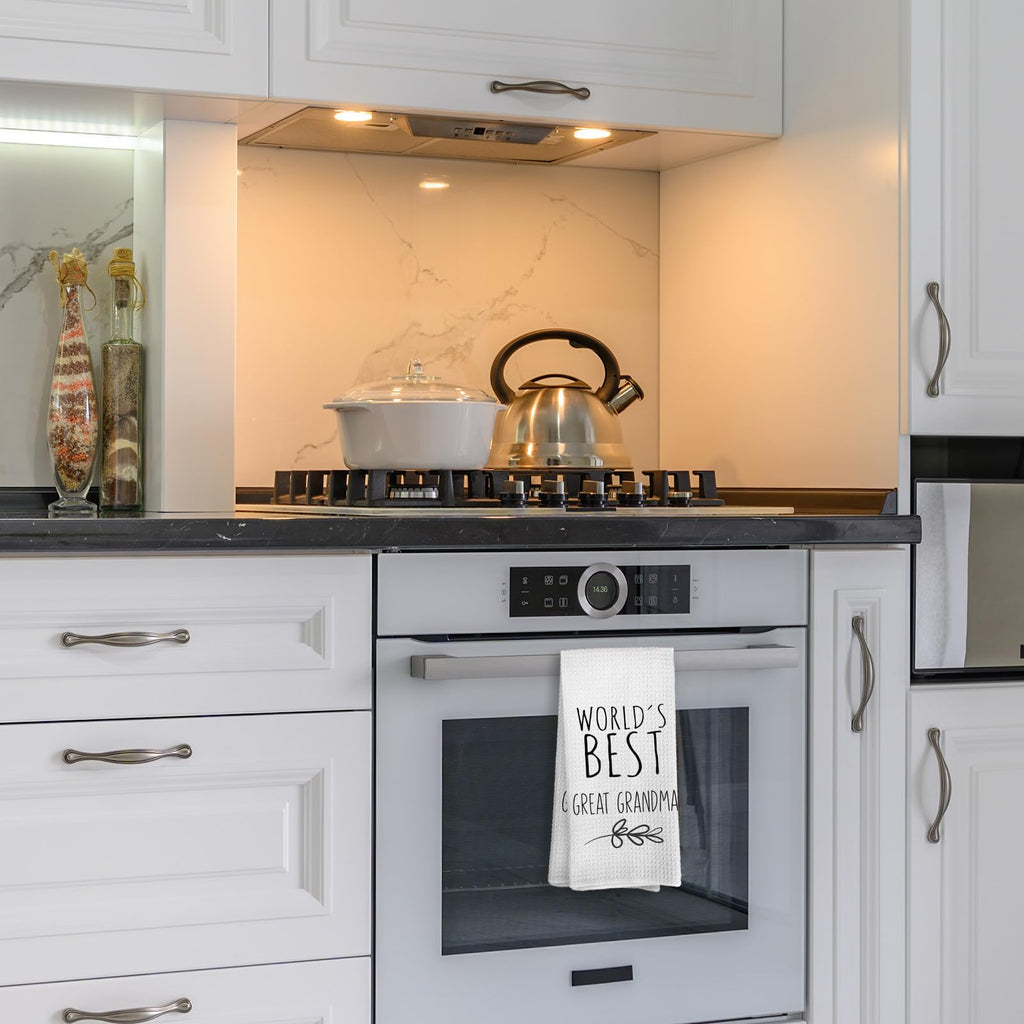 World's Best Grandparents Kitchen Towels, Grandparent Gifts for Grandma Grandpa, Grandparents Gifts from Grandchildren, Father's Day Tea Towels Kitchen Hand Towels 16x24 Inch