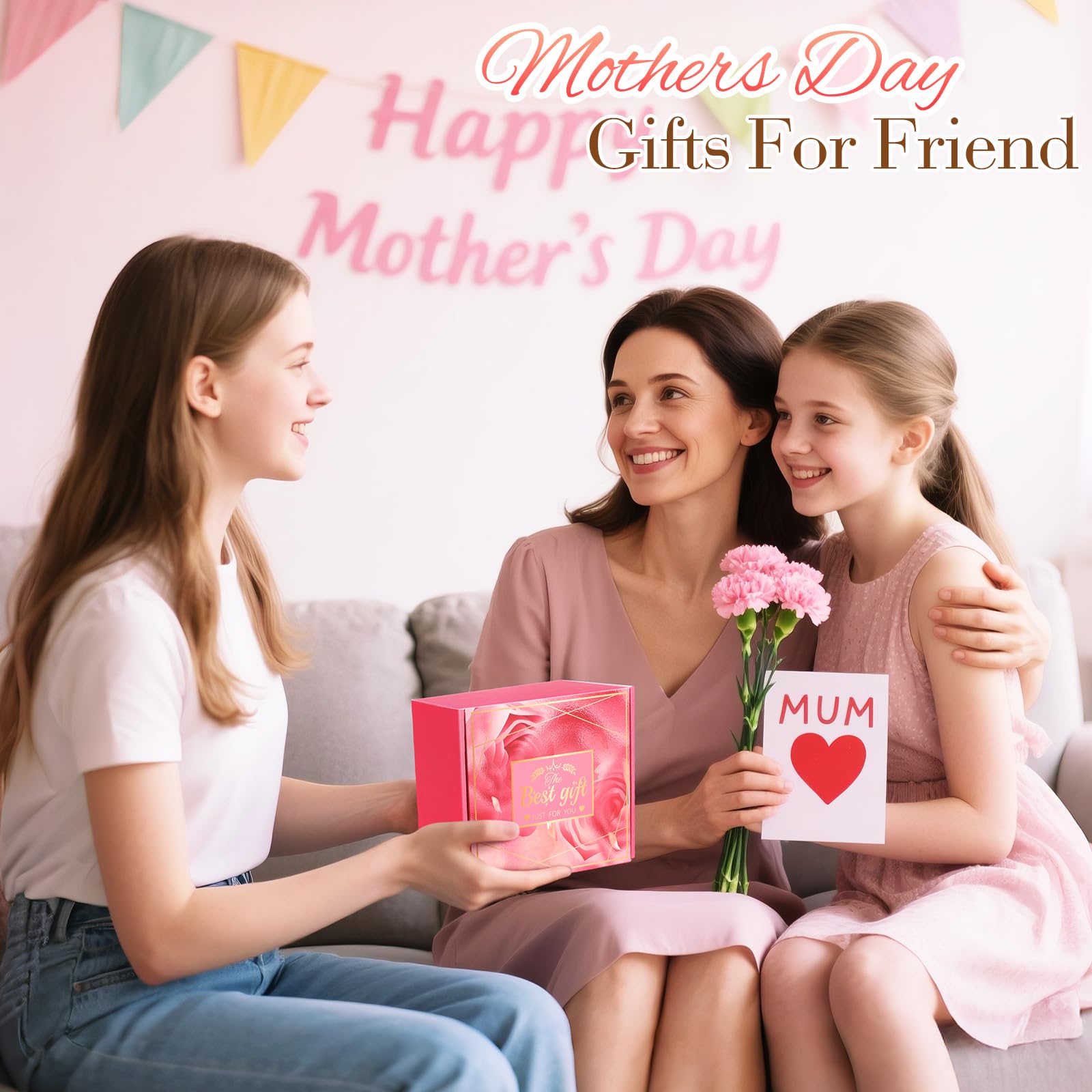 Birthday Gifts for Women, Mom, Sister, Friend: Unique Pink Self Care Spa Relaxation Baskets Set, Mothers Day, Christmas, Valentines, Holiday, Gift for Her, Girlfriend, Grandma, Wife, Bestie, Coworker