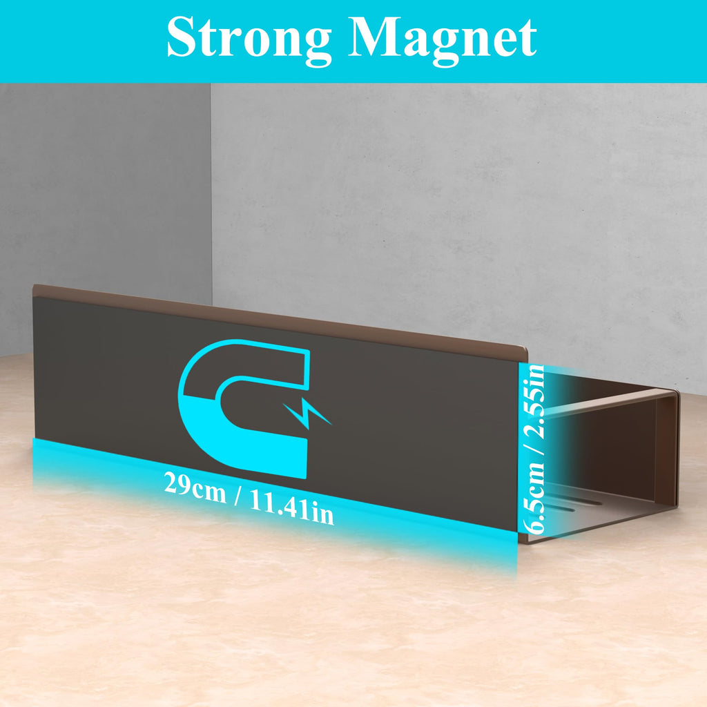 HuggieGems Metal 4 Pack Magnetic Spice Storage Rack Organizer for Refrigerator and Oven, Black Fridge Organizers and Storage, Metal