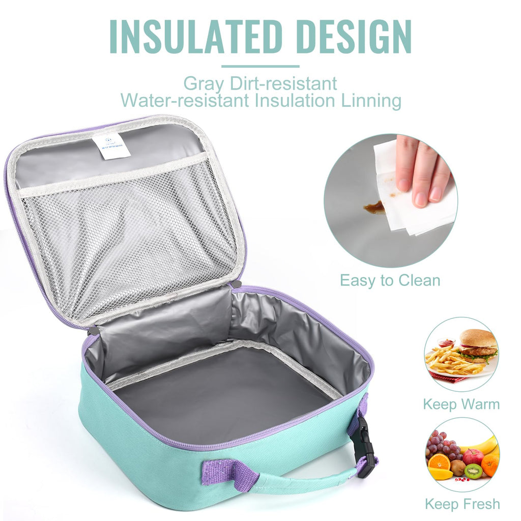 Genteen Lunch Box Kids, Insulated Lunch Bag Kids Boys Girls Back to School, Soft Lunch Box for Men Reusable Lunchbox for Office,Outdoor,School (Black)