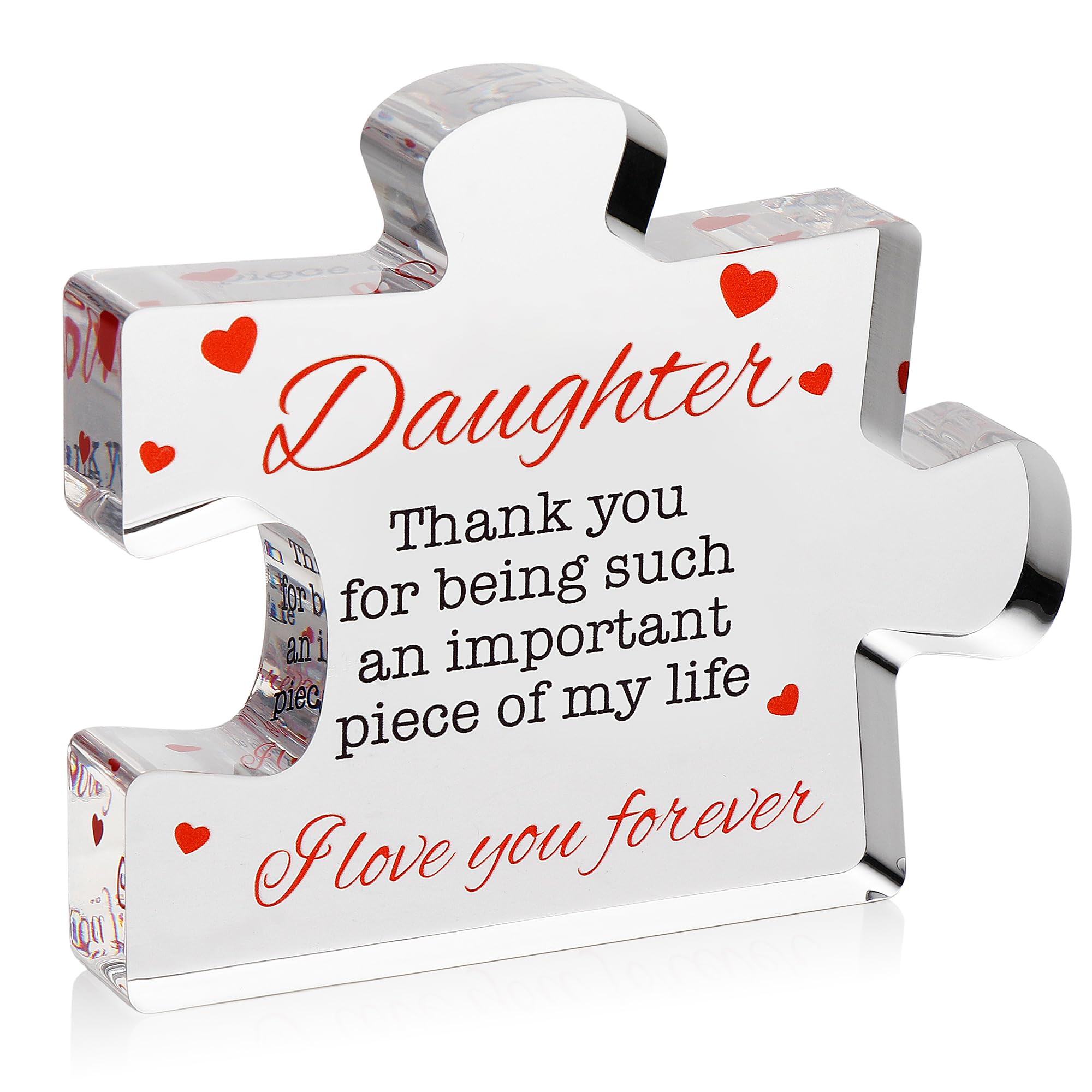 Engraved Acrylic Block Puzzle - Sentimental Gift for Her - Valentine's Day & Fiance Birthday Gift
