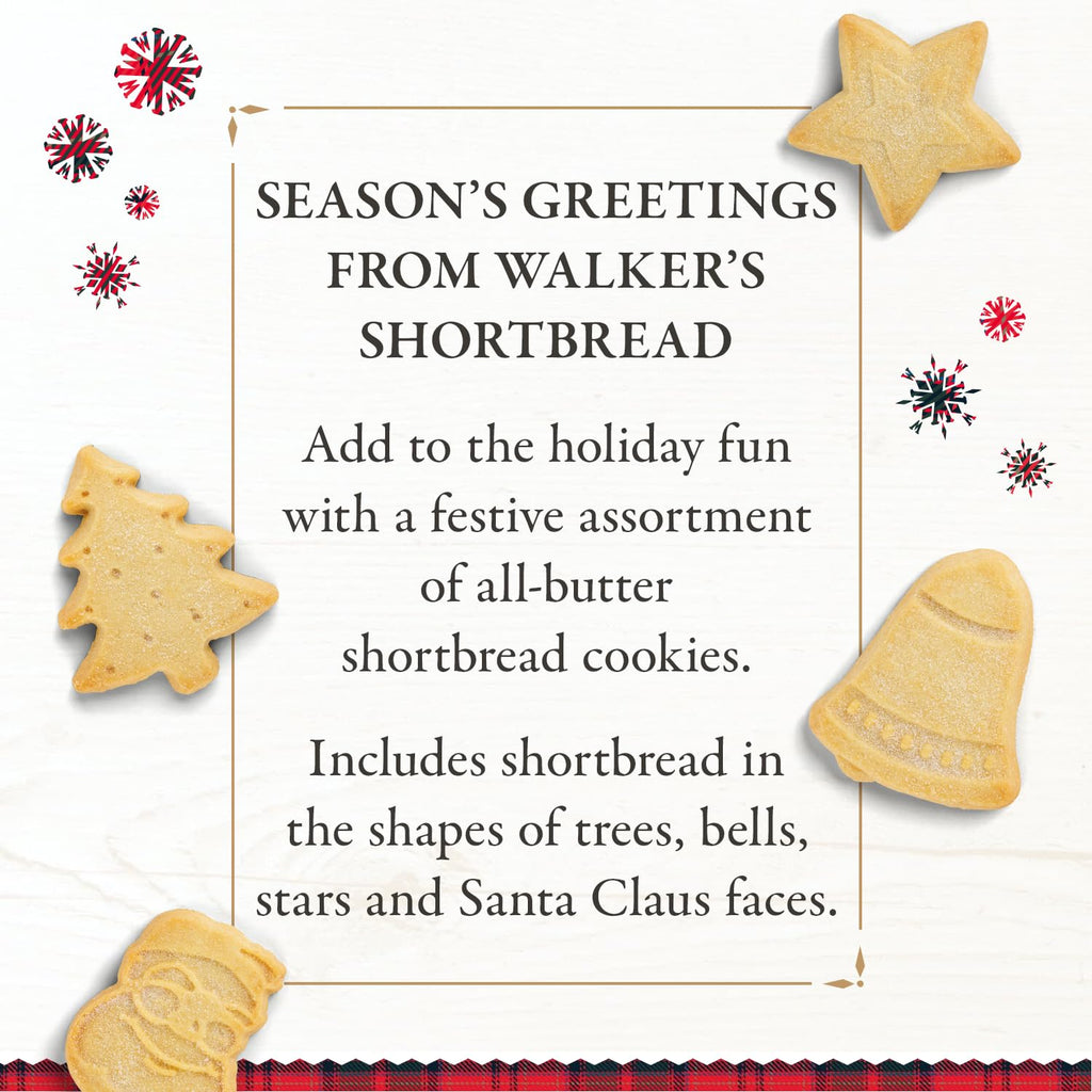 Walker's Shortbread Christmas Tree Shaped Mini Holiday Cookies, Pure Butter Shortbread Cookies, 5.3 Oz Box