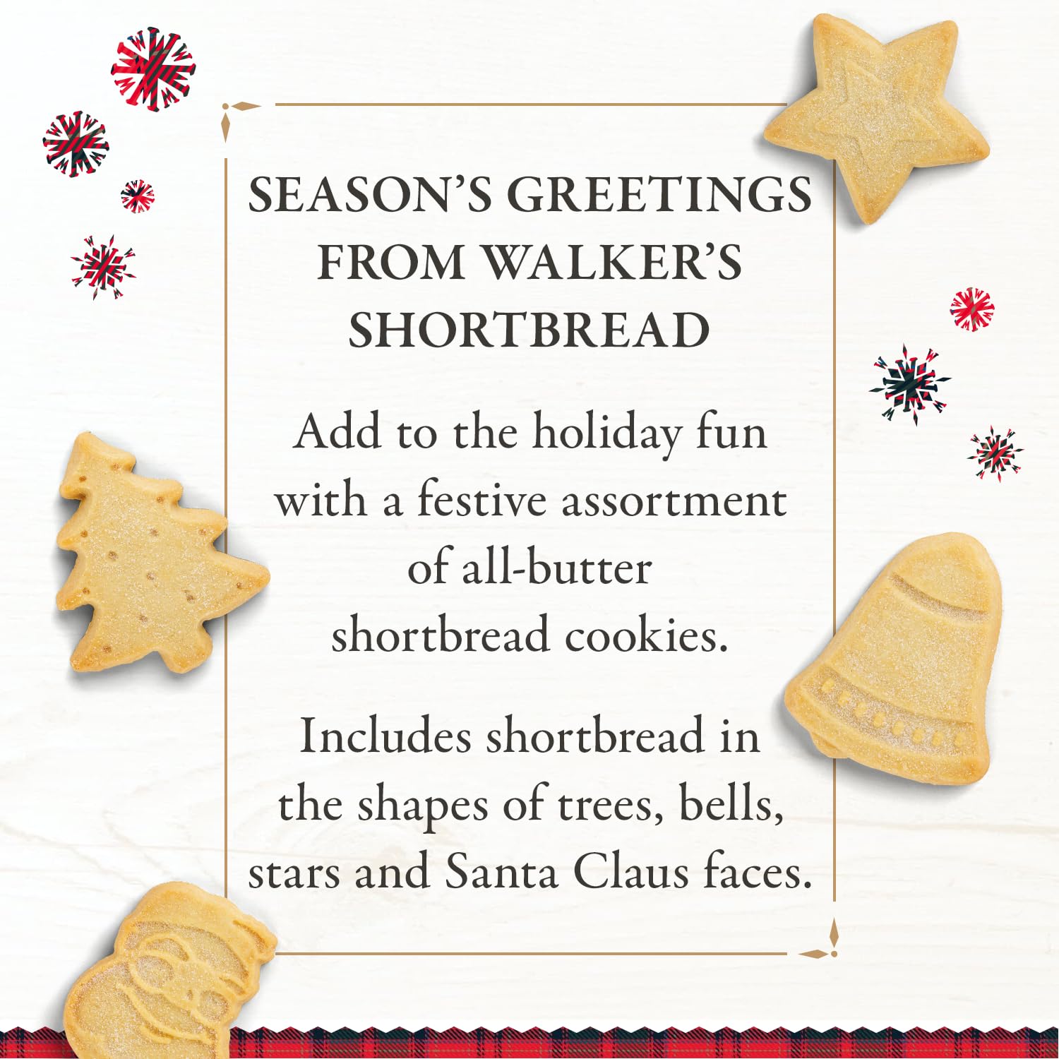 Walker's Shortbread Christmas Tree Shaped Mini Holiday Cookies, Pure Butter Shortbread Cookies, 5.3 Oz Box