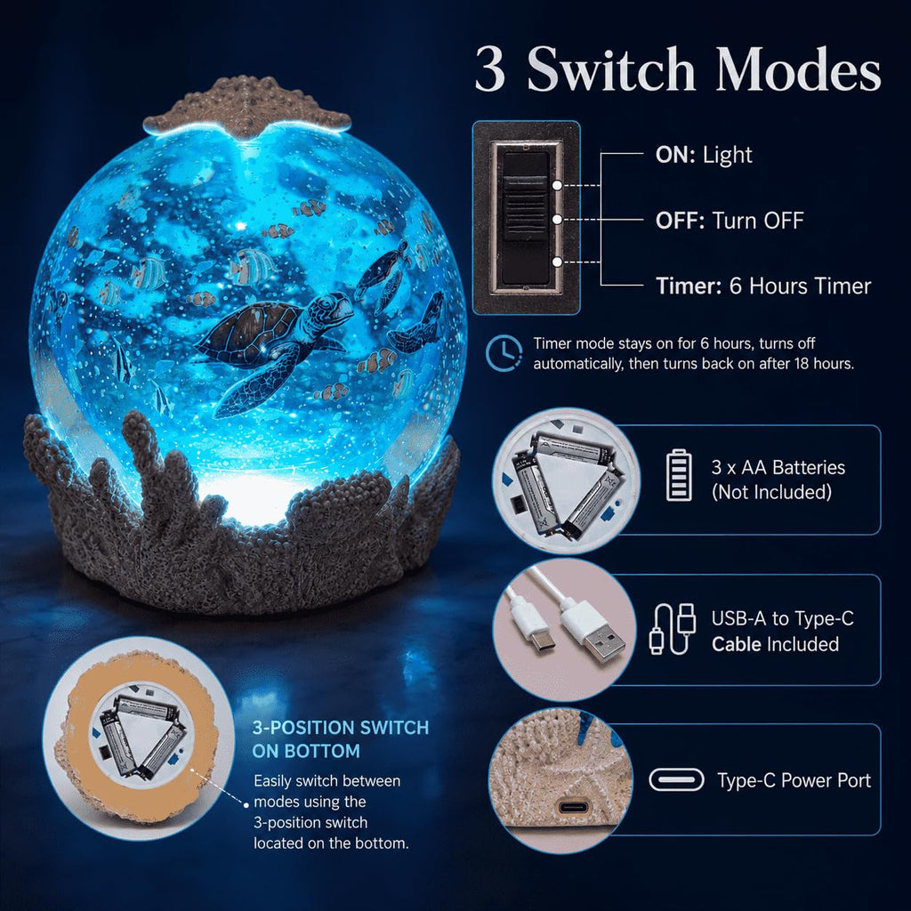 Fall Snow Globe Lantern with Swirling Maple Leaves, 9.45 Inch Autumn Water Lantern with 6 Hours Timer, USB & Battery Powered Thanksgiving Tabletop Home Decor