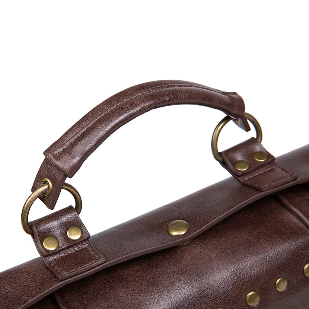Messenger Bag Leather Retro Briefcase Steampunk Crossbody Shoulder Purse Satchel for Women Lolita Gothic Costume Accessory