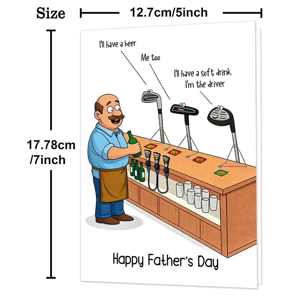 IDU Fathers Day Card, Funny Fathers Day Cards Gifts Decorations for Dad from Daughter, Happy Father's Day Cards Gifts Ideas with Envelope, Cute Humor Like Father Like Daughter Card