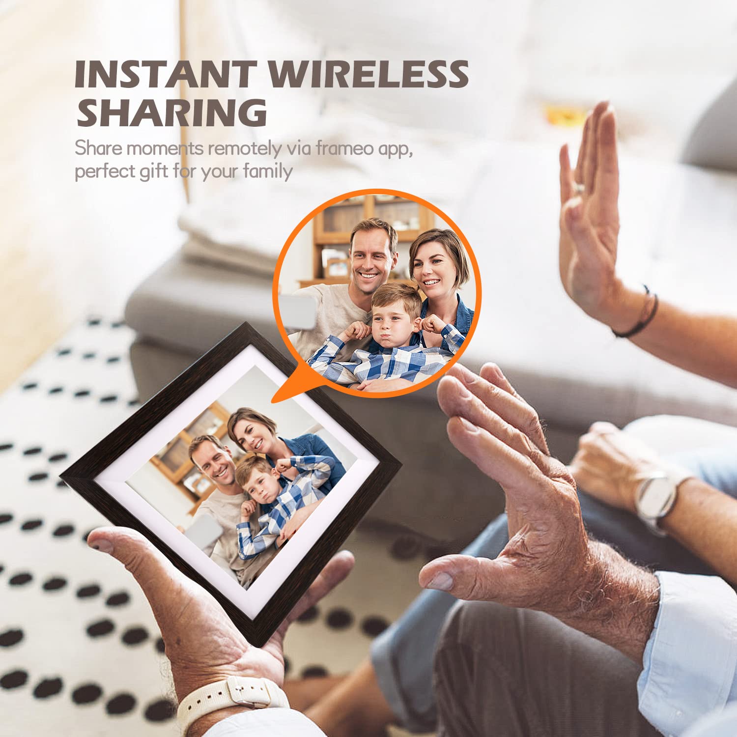 Frameo Digital Picture Frame, 10.1 Inch Smart WiFi Photo Frame with 1280x800 HD IPS Touch Screen, Auto-Rotate, Wall Mountable, Share Photos/Videos Instantly via App from Anywhere