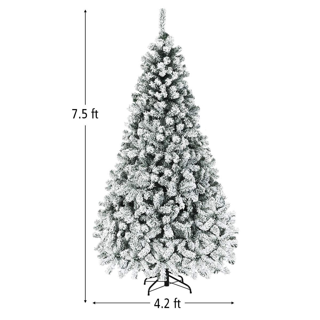 Goplus 7FT Pre-Lit Artificial Christmas Tree Auto-Spread/Close up Branches 11 Flash Modes with Multicolored 400 LED Lights & Metal Stand