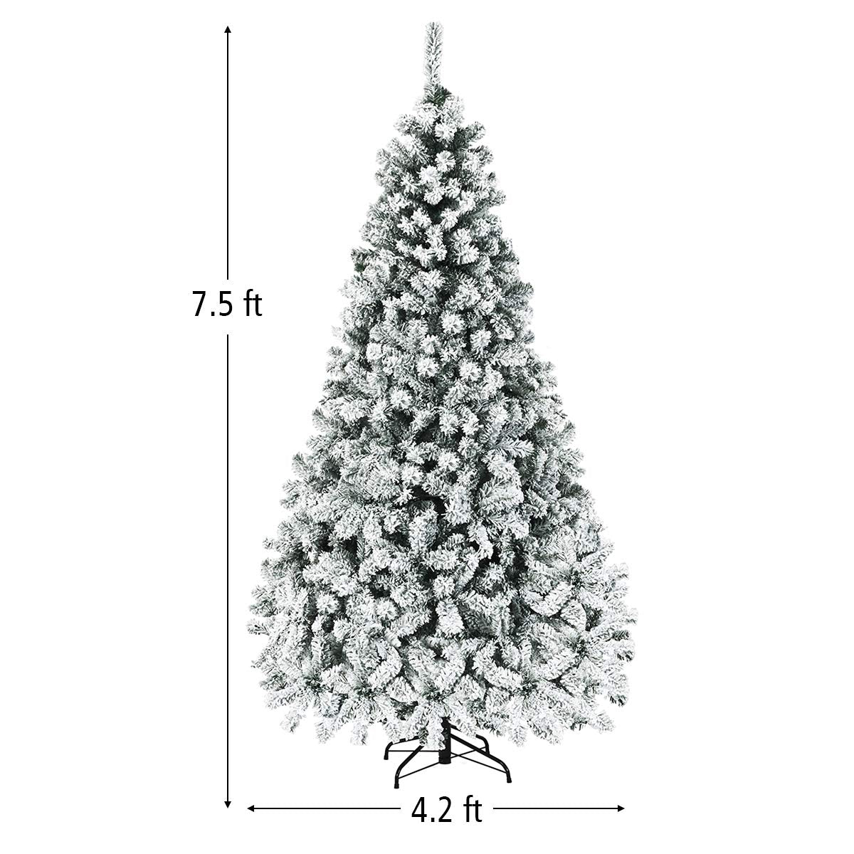 Goplus 7FT Pre-Lit Artificial Christmas Tree Auto-Spread/Close up Branches 11 Flash Modes with Multicolored 400 LED Lights & Metal Stand