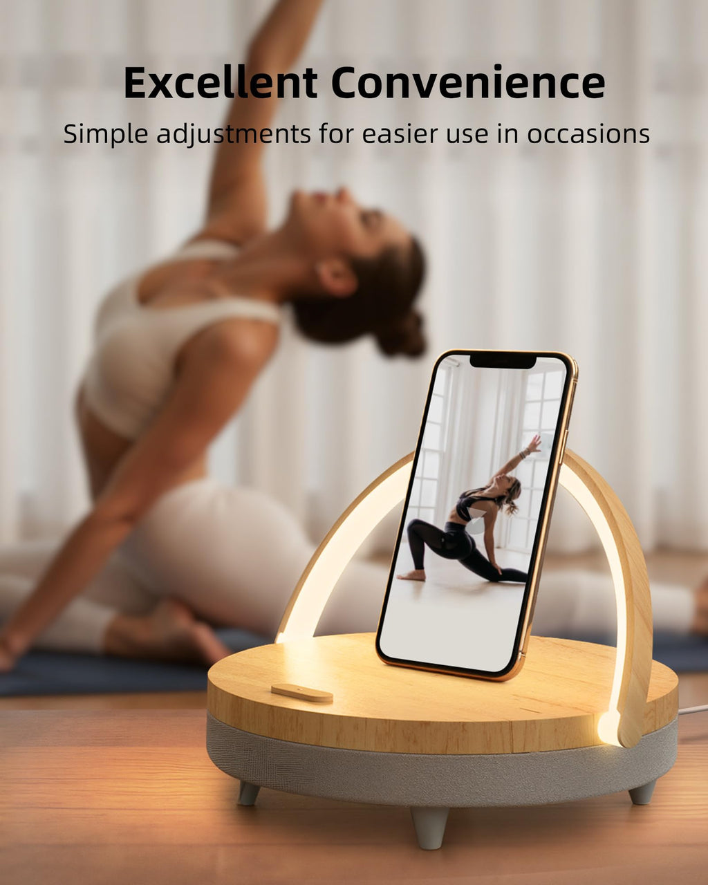 EZVALO Gifts for Mom, 4-in-1 Bedside Lamp with Bluetooth Speaker, Dimmable Night Light, Charging Station and Phone Holder, Birthday Gifts for Women, Teens, Wife and Friends
