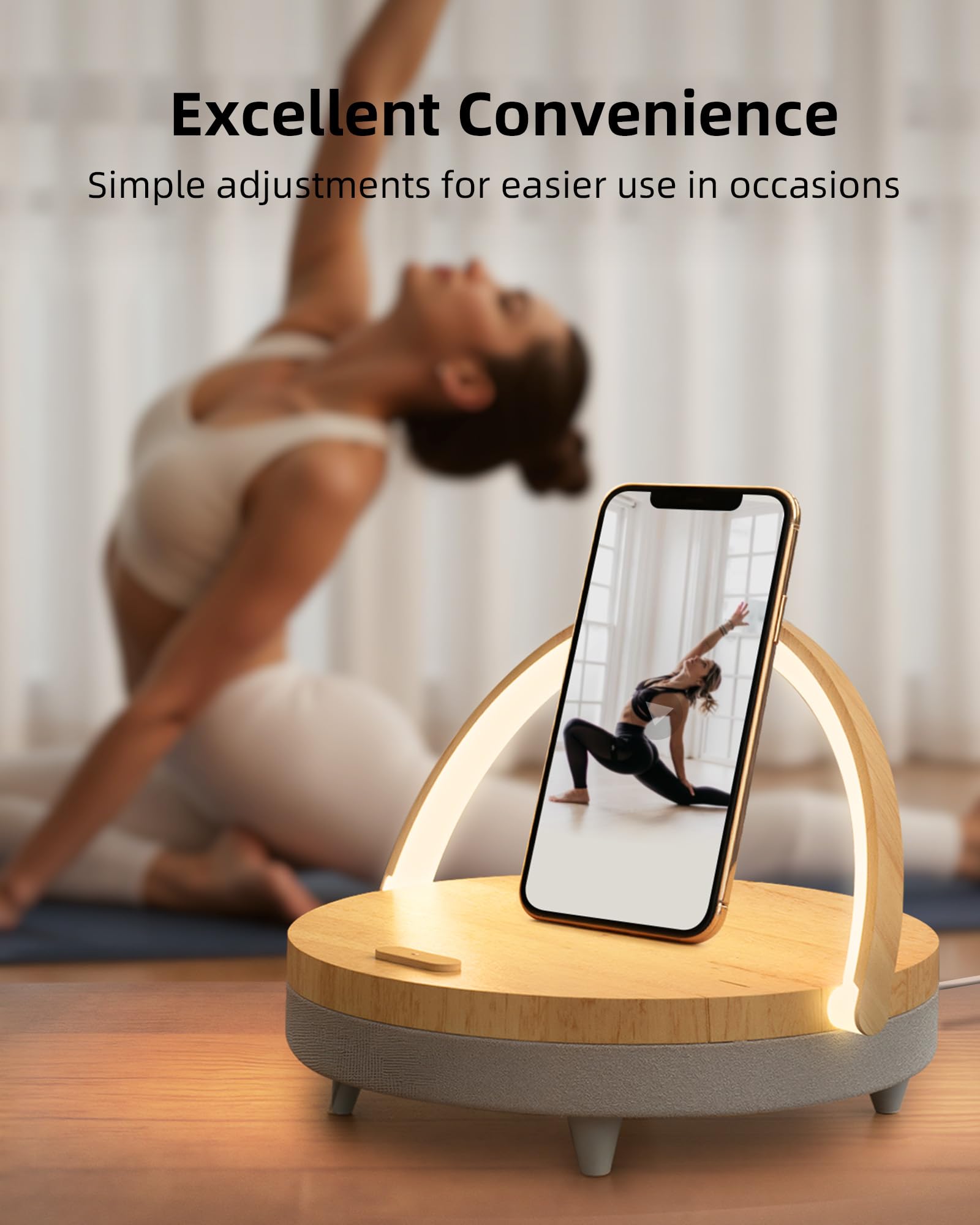 EZVALO Gifts for Mom, 4-in-1 Bedside Lamp with Bluetooth Speaker, Dimmable Night Light, Charging Station and Phone Holder, Birthday Gifts for Women, Teens, Wife and Friends