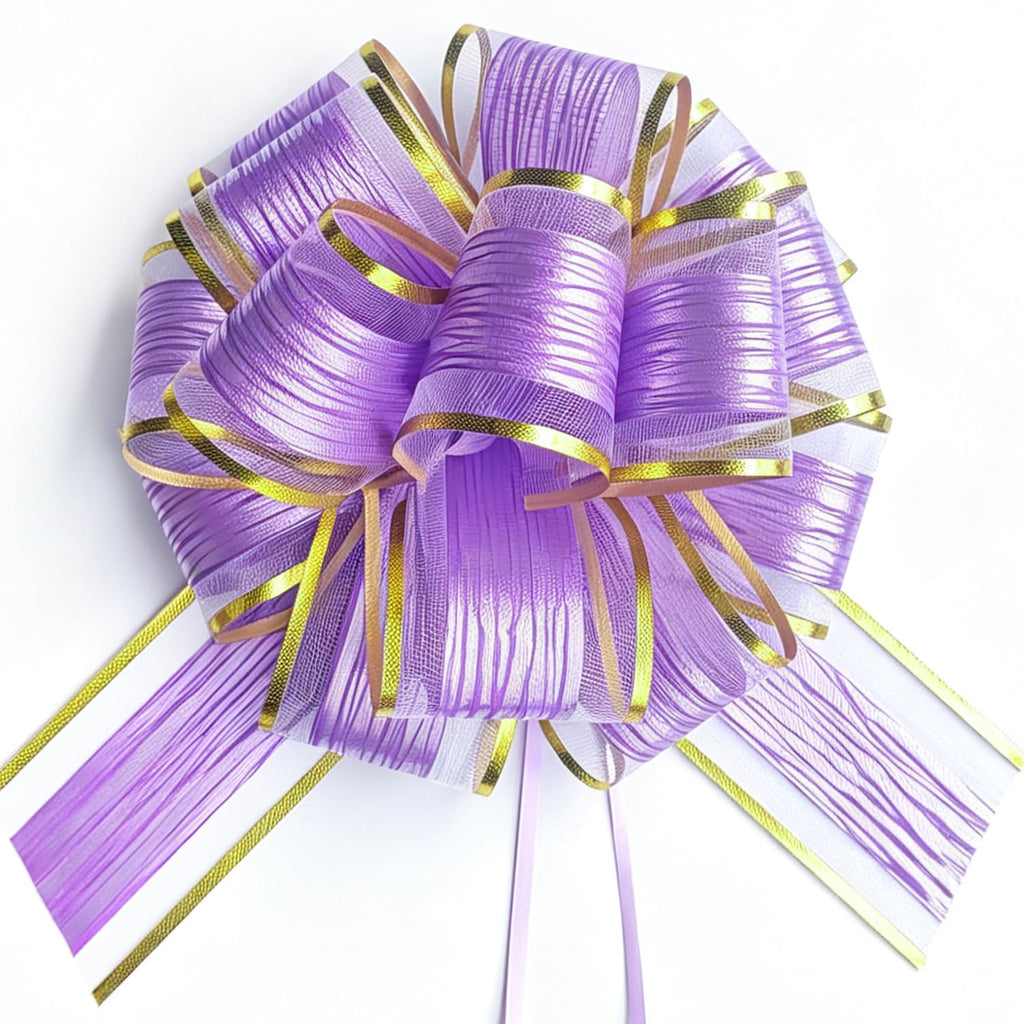 6 PCS Large Pull Bows, Gift Wrapping Bows, Gift Wrapping Ribbon Pull Bows Gift Bows for Wedding, Birthday, Christmas, Valentine's Day, Gift Baskets, Party, Presents Decor, Holiday Decor (Blue)