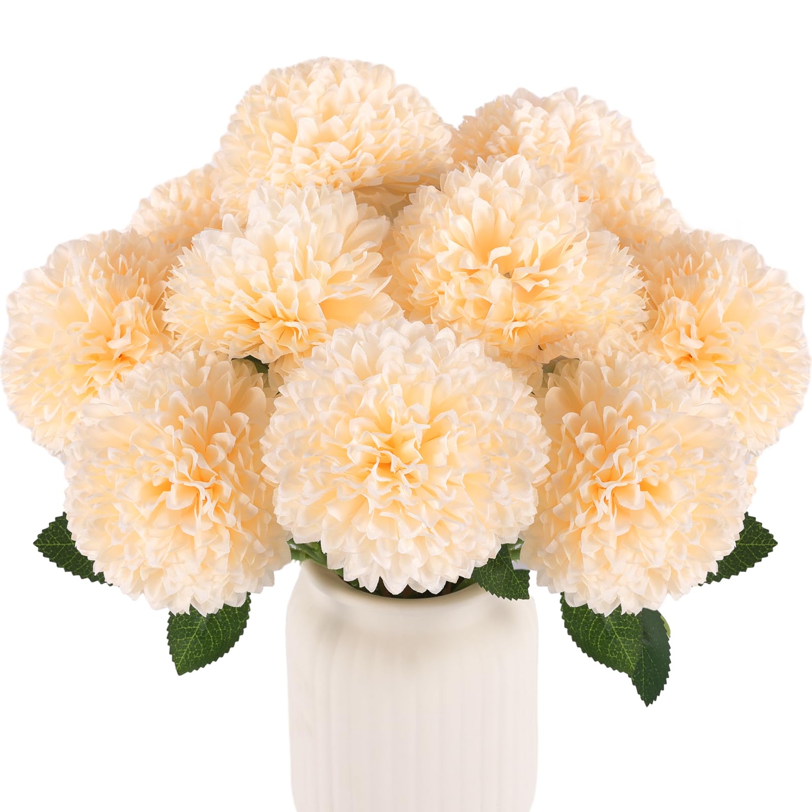 Hananona 12 Pcs Artificial Chrysanthemums Flowers Patriotic Flower, 4th of July Fake Mums Flowers Silk for Home Decor Indoor Memorial Day Table Centerpiece Vase not Included (12, Red, White, Blue)