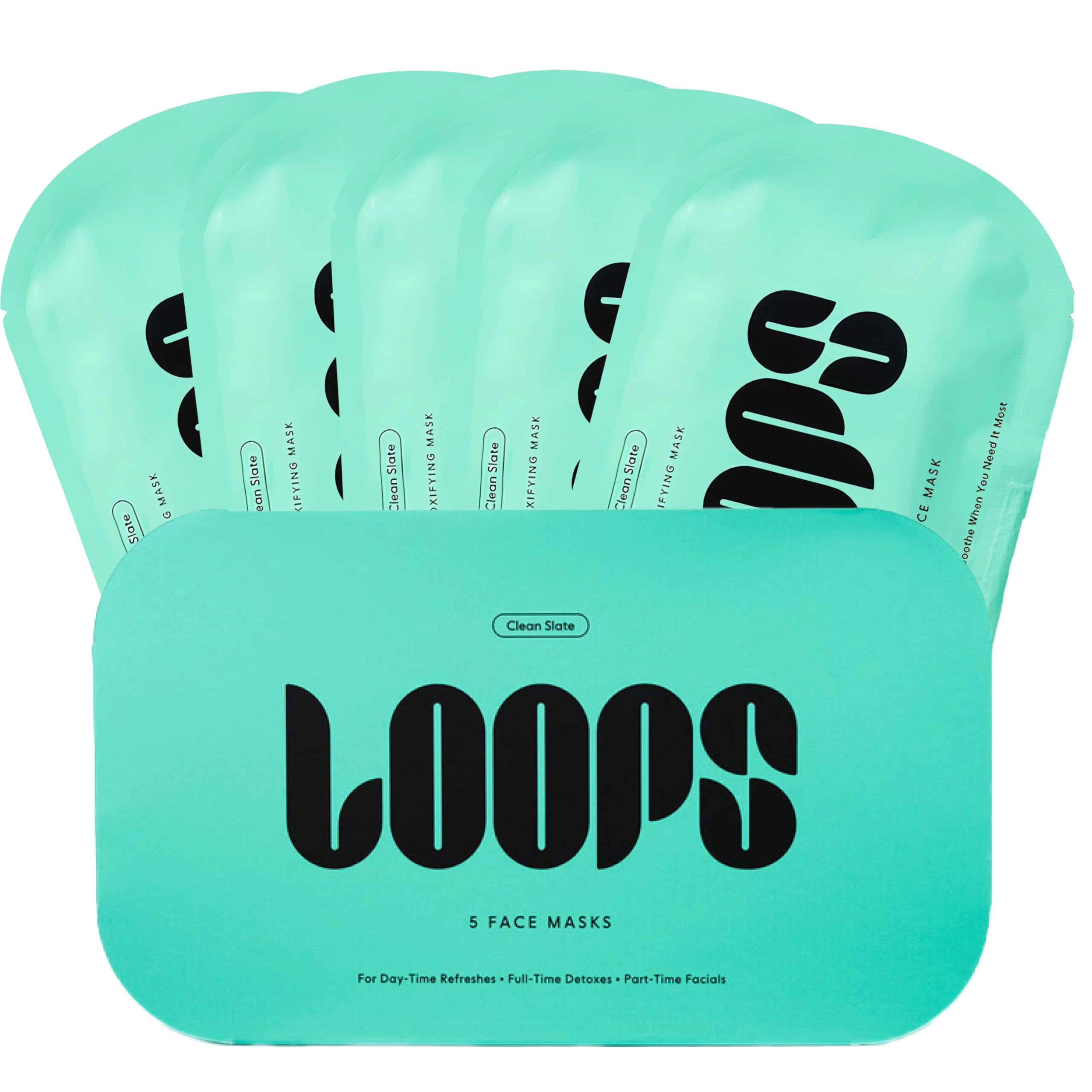 LOOPS DOUBLE TAKE - Glow Korean Hydrogel Face Masks - Calms and Soothes Skin - Refine Pores and Smooth for a Flawless Face - Hydrating Skin Mask Face Mask Leaves You Refreshed and Loumonus 5pc