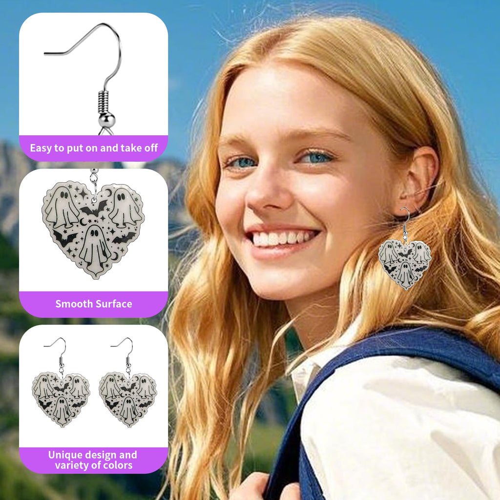 Funny Dog Sunflower Paw Print Earrings for Women - Unique & Quirky Funky Acrylic Dangle Earrings, Cute & Silly Novelty Design, Wacky & Crazy Earrings for Fun Lovers
