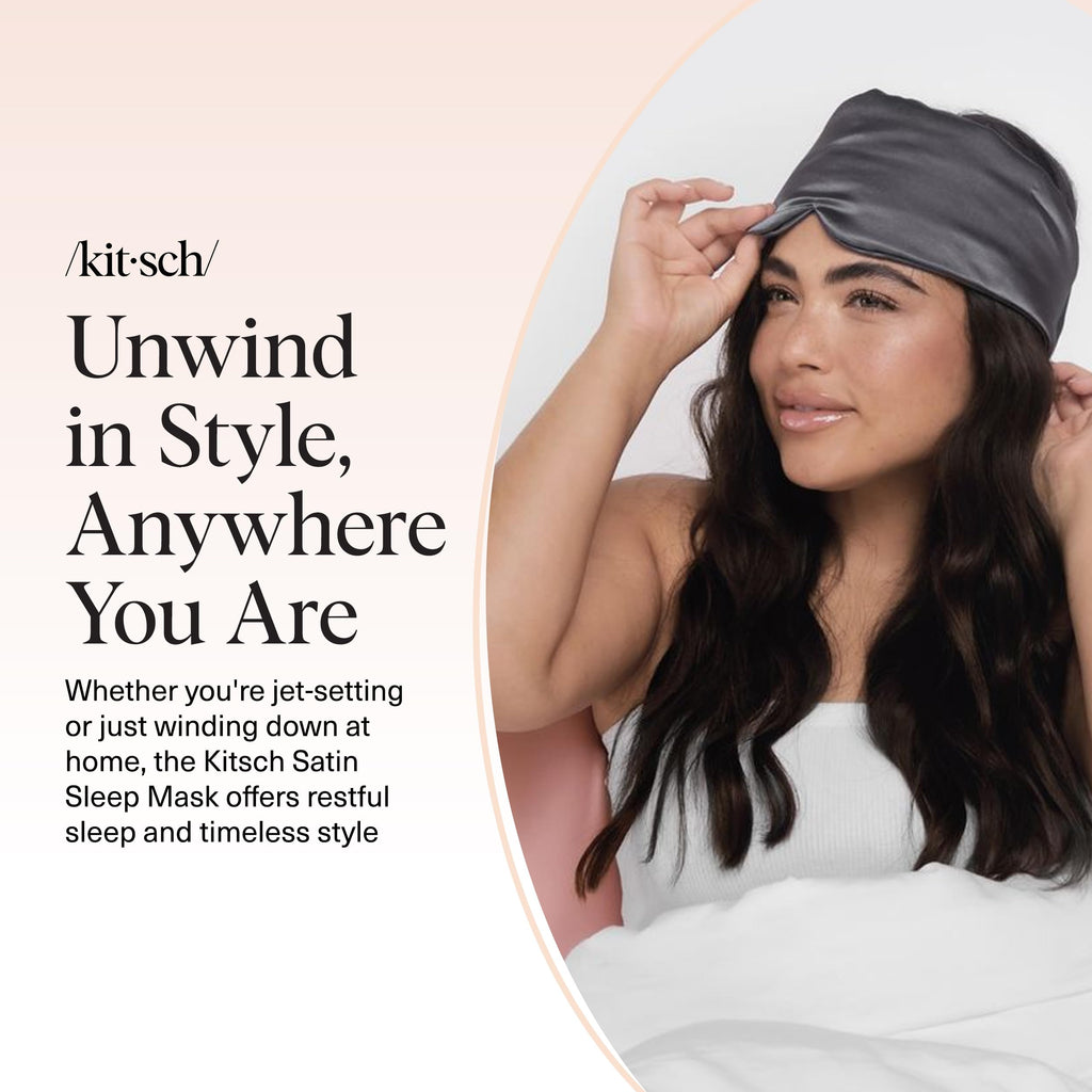 Kitsch Contour Pillow Eye Mask – Softer Than Silk Eye Masks for Sleep, Blindfold Sleep Masks for Women & Men, No Eye Pressure, Lightweight, Eye Care, Travel Essentials - Blush